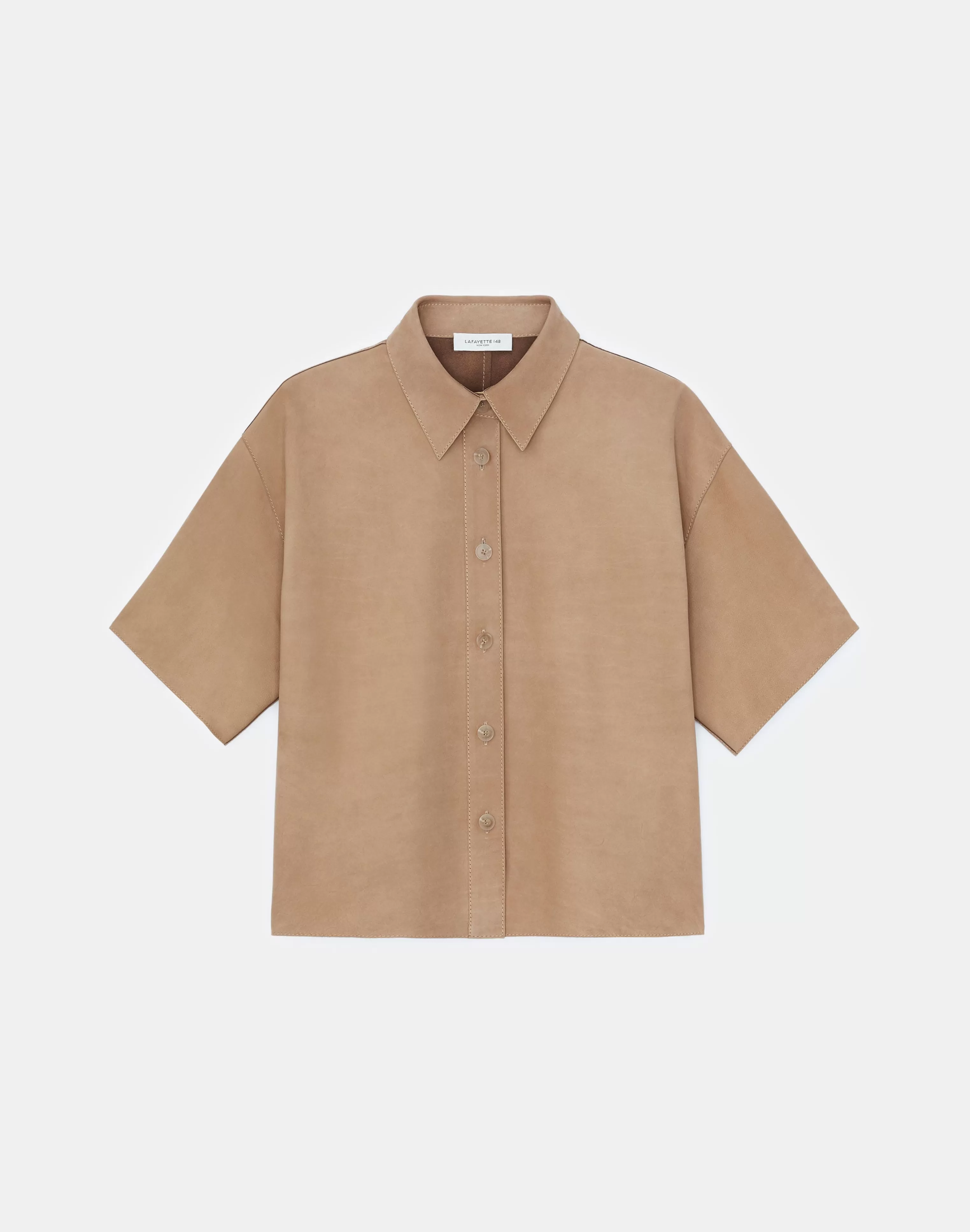 Nubuck Calfskin Suede Shirt<Lafayette 148 New York Discount