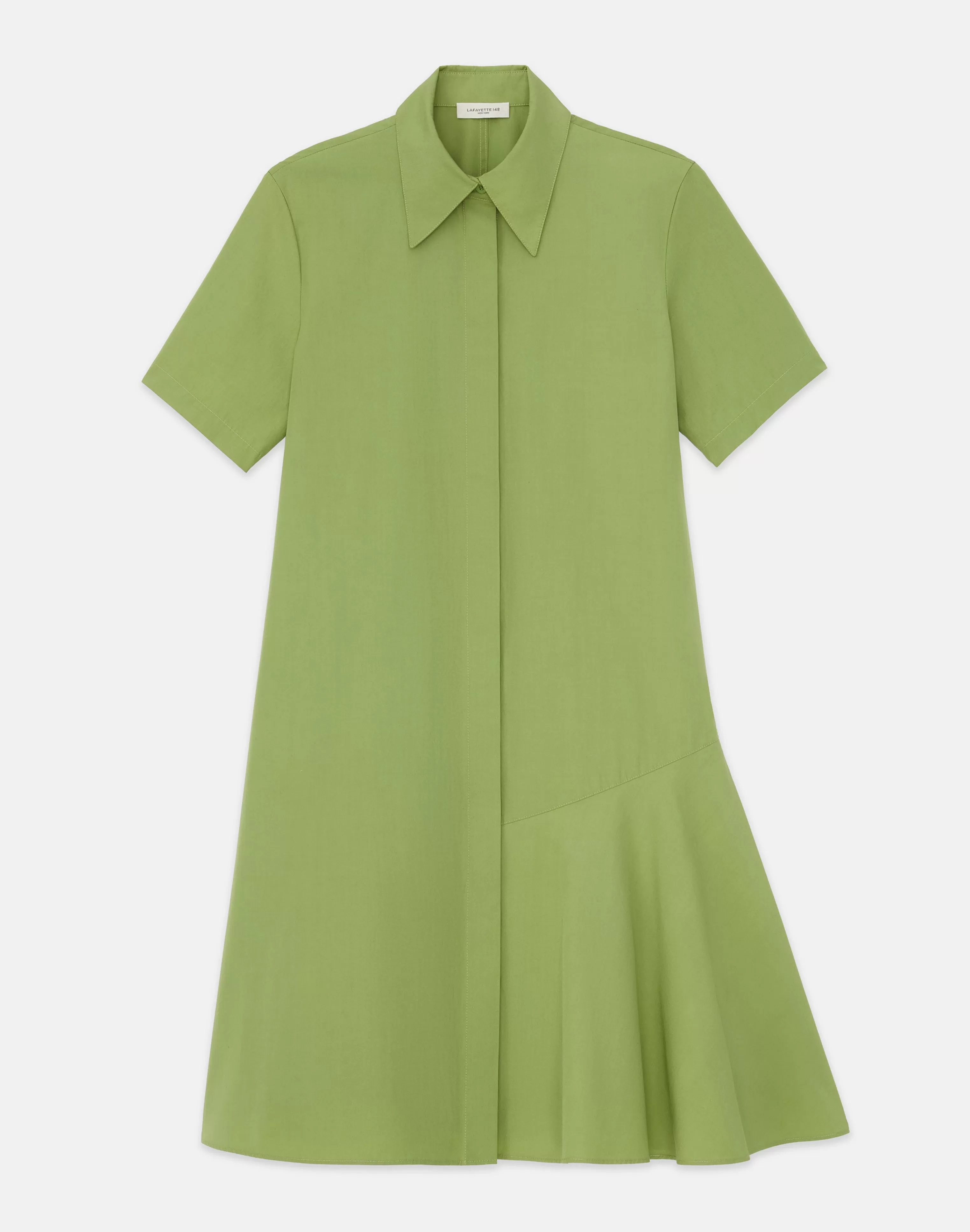 Organic Cotton Poplin Flounced Shirtdress<Lafayette 148 New York Sale