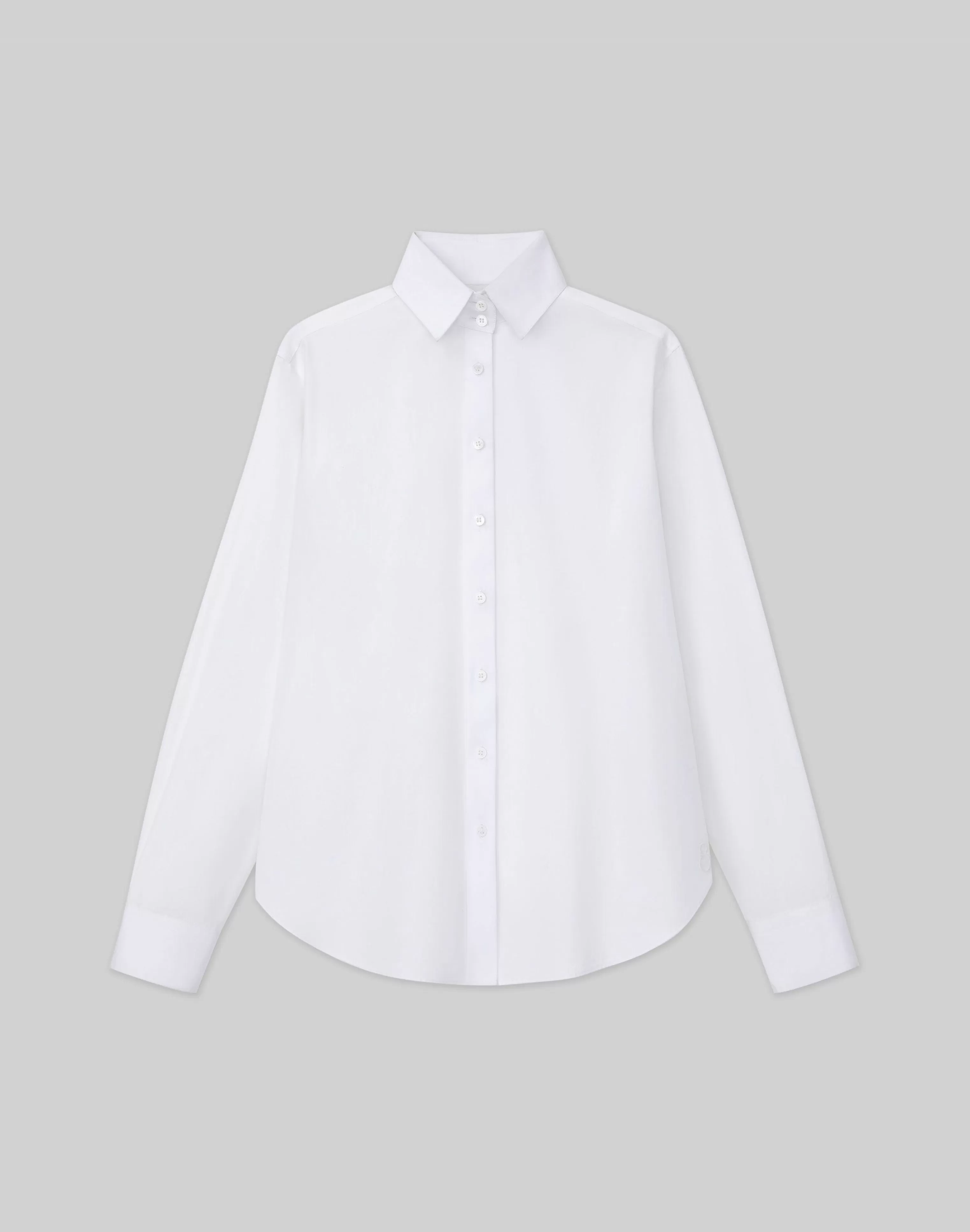 Organic Cotton Poplin High Collar Shirt<Lafayette 148 New York Store