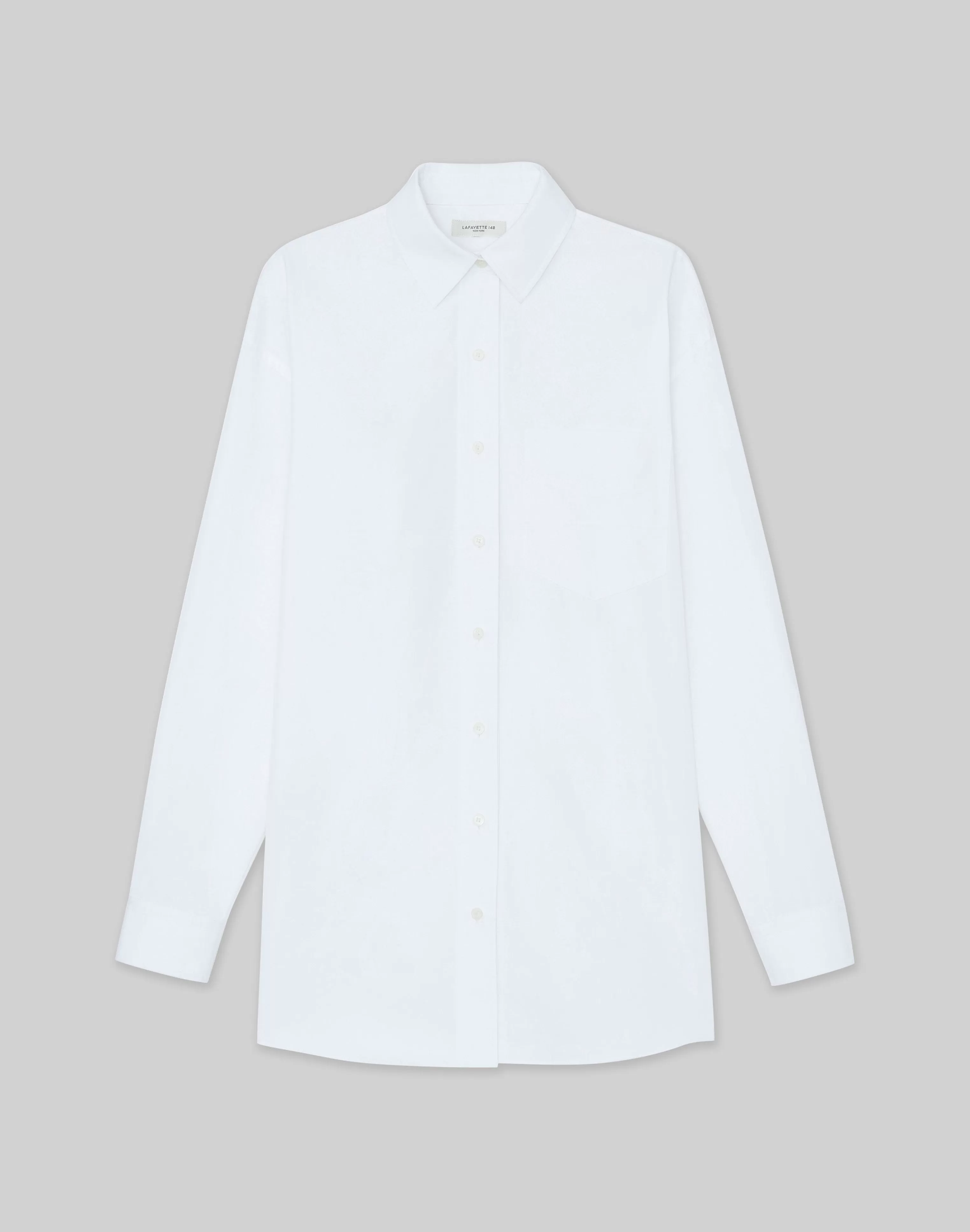 Organic Cotton Poplin Oversized Shirt<Lafayette 148 New York Best Sale