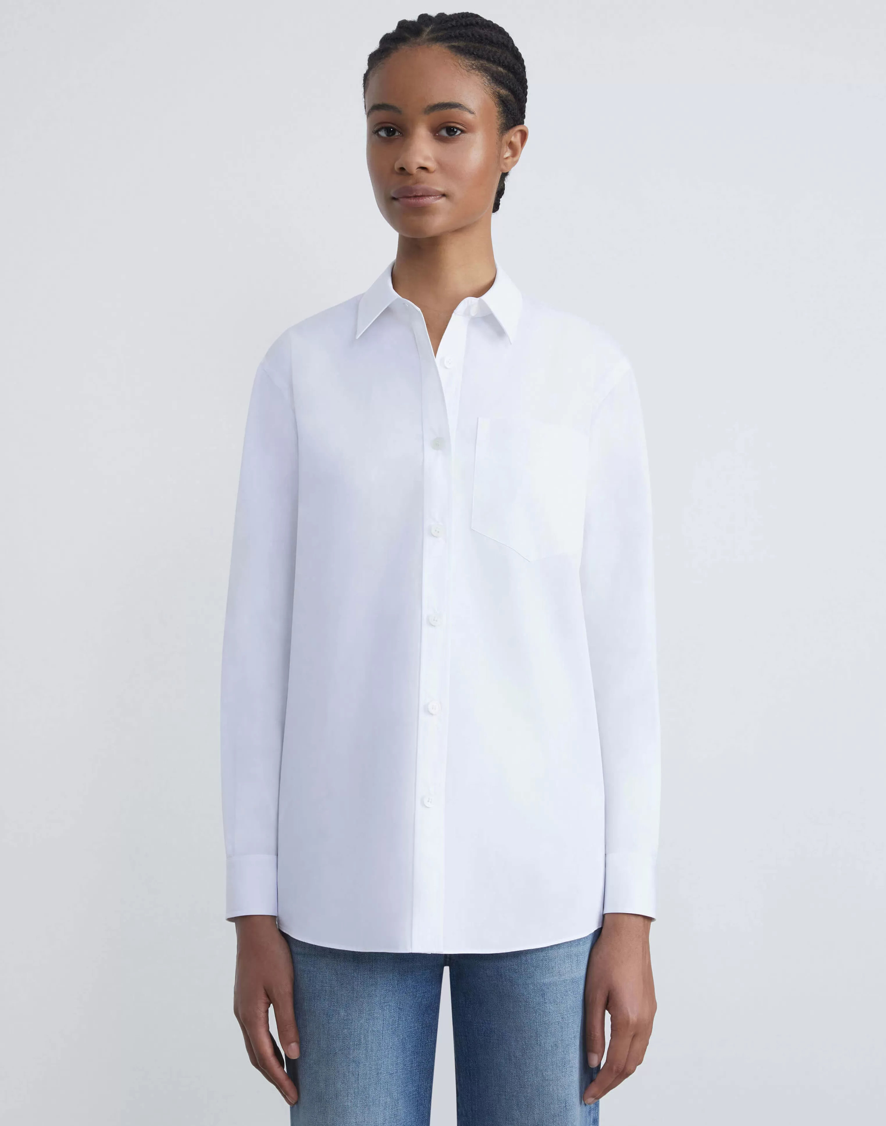 Organic Cotton Poplin Oversized Shirt<Lafayette 148 New York Best Sale