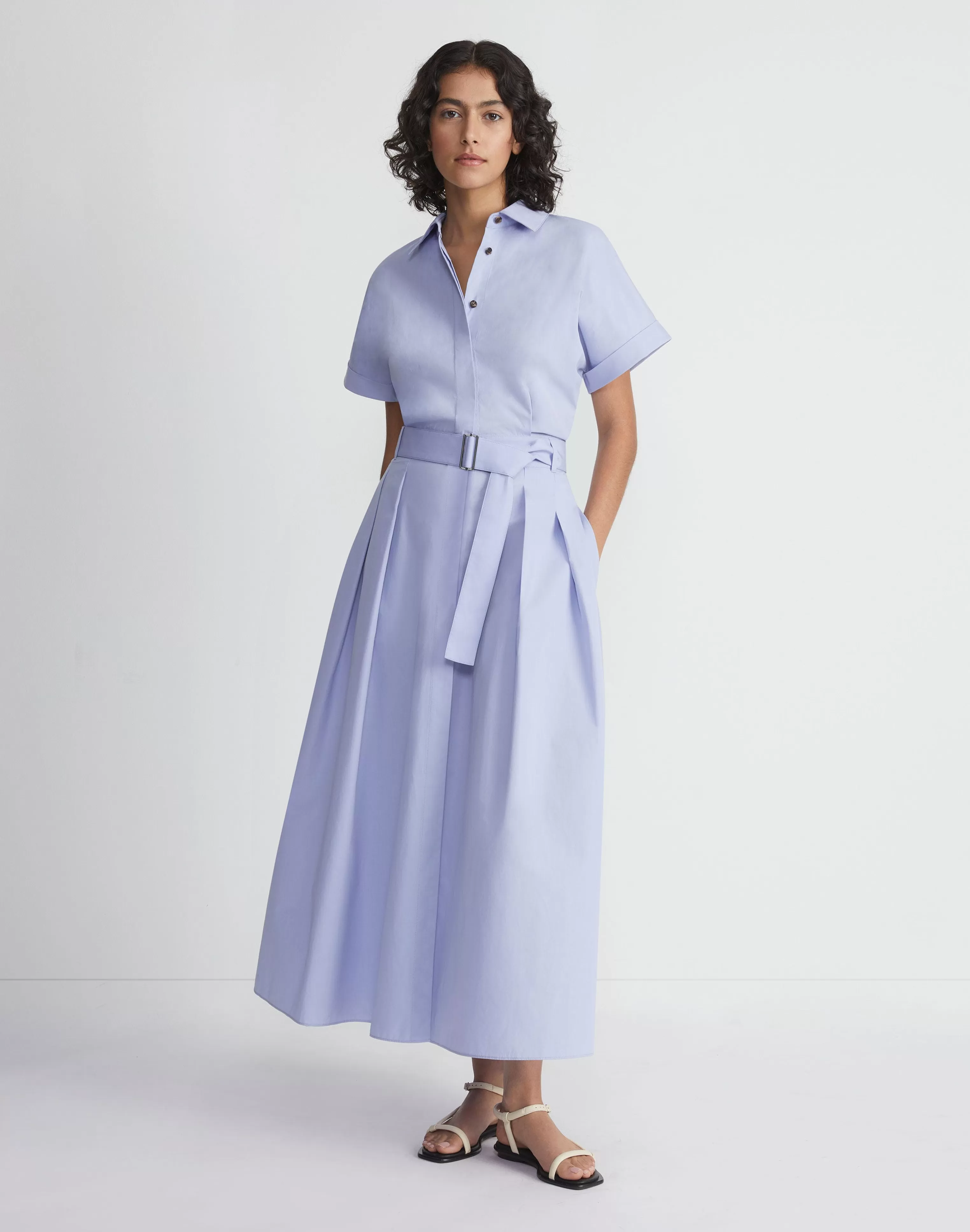 Organic Cotton Poplin Shirtdress<Lafayette 148 New York Flash Sale