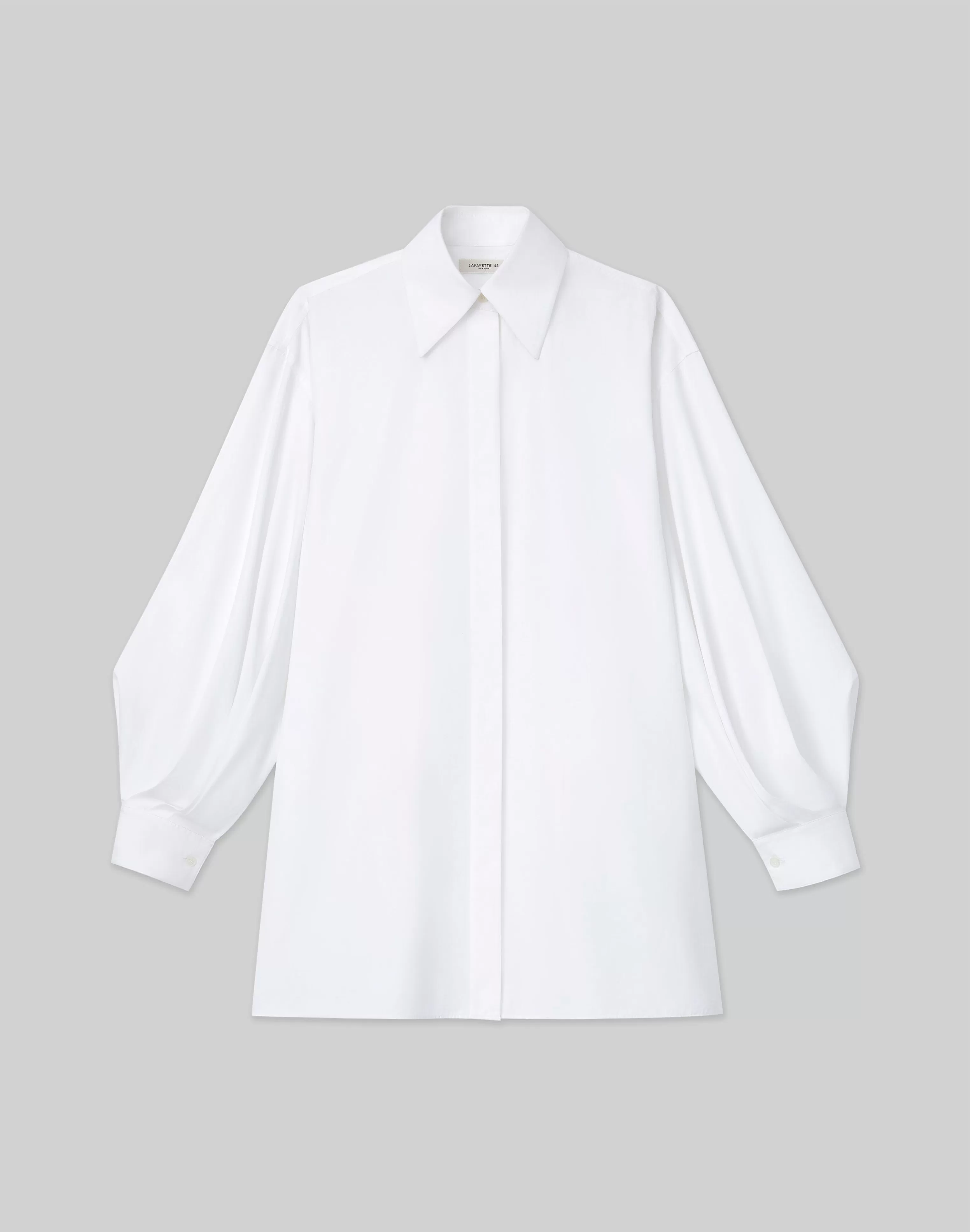Organic Cotton Poplin Tie Back Oversized Shirt<Lafayette 148 New York Best