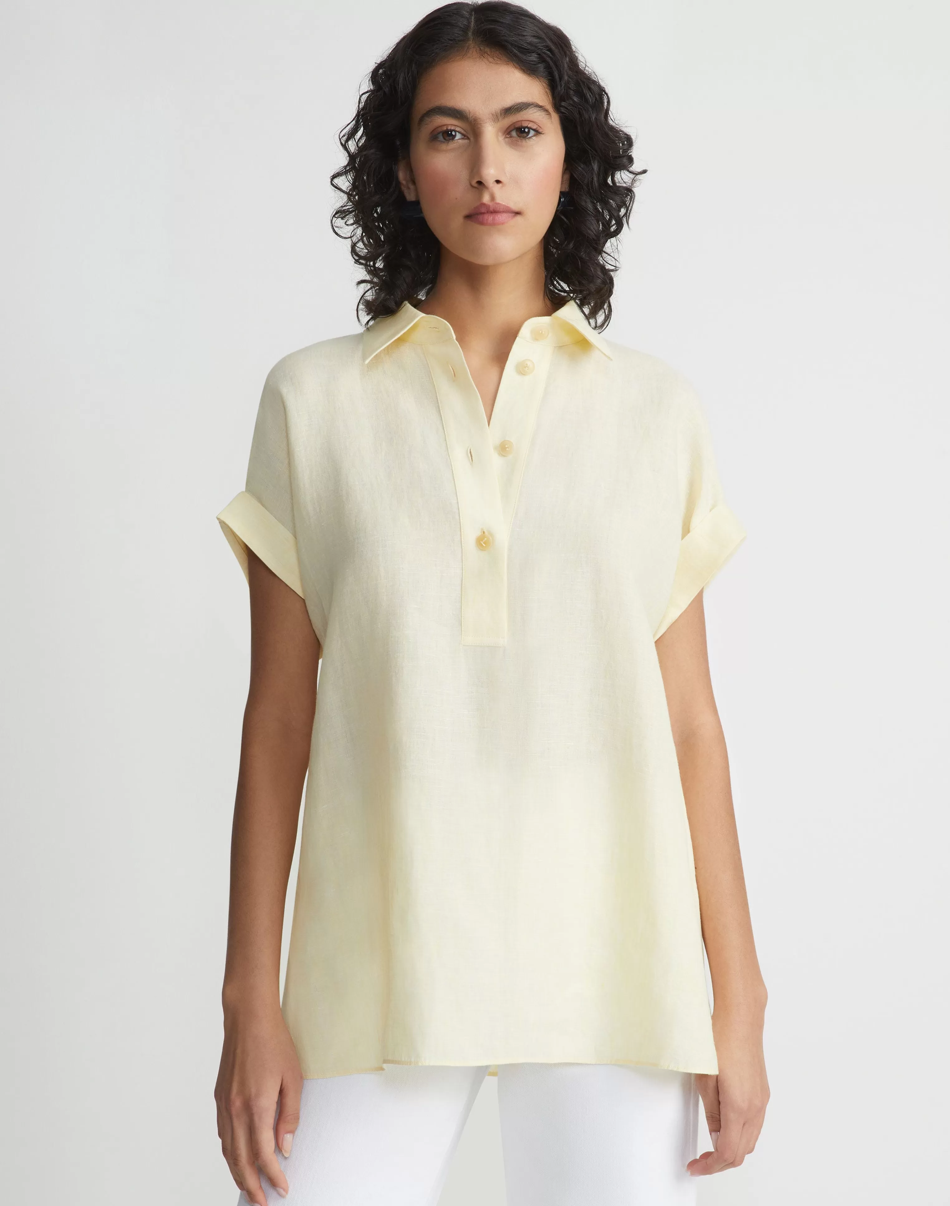 Organic Linen Dolman Polo<Lafayette 148 New York Flash Sale