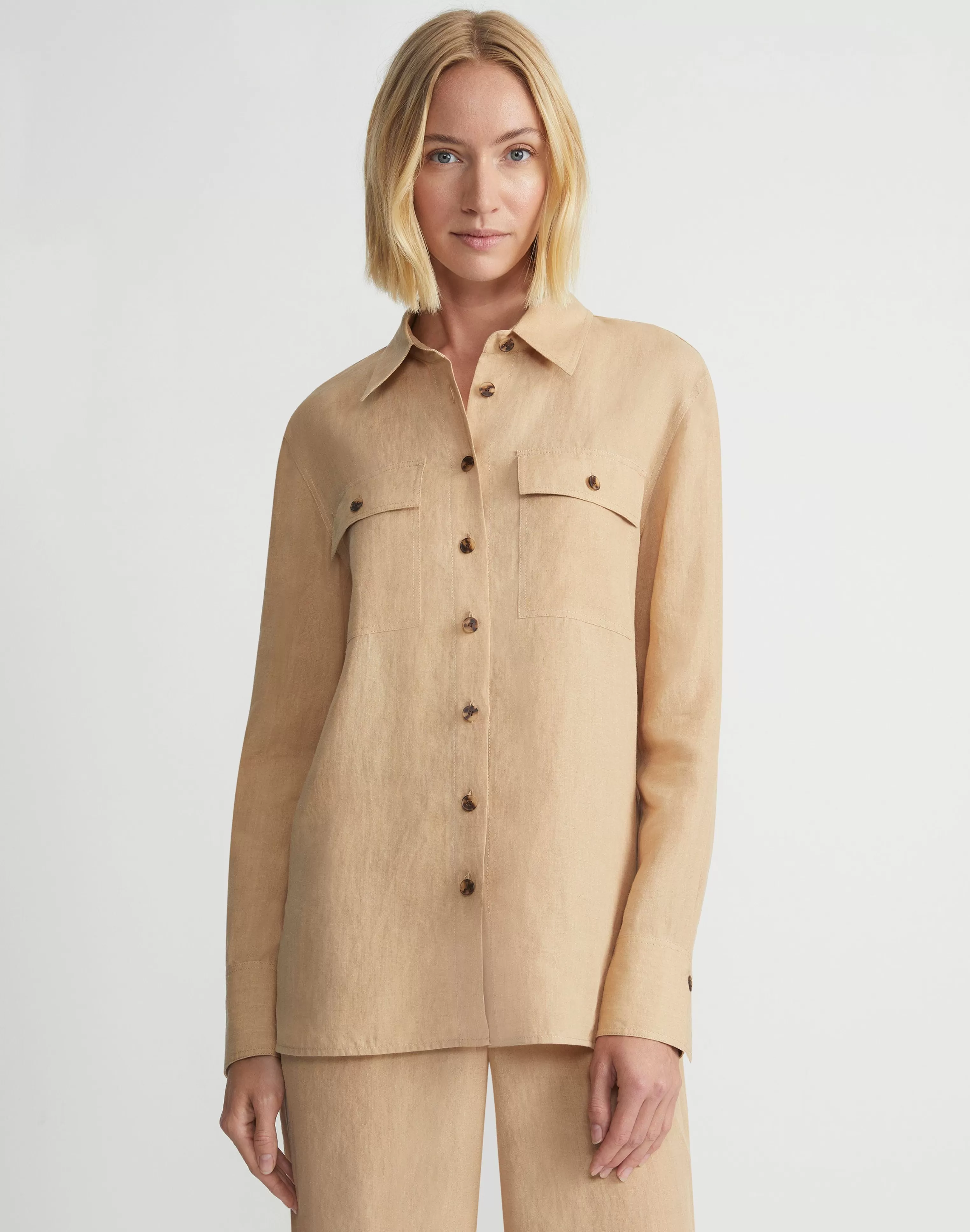 Organic Linen Shirt Jacket<Lafayette 148 New York Best