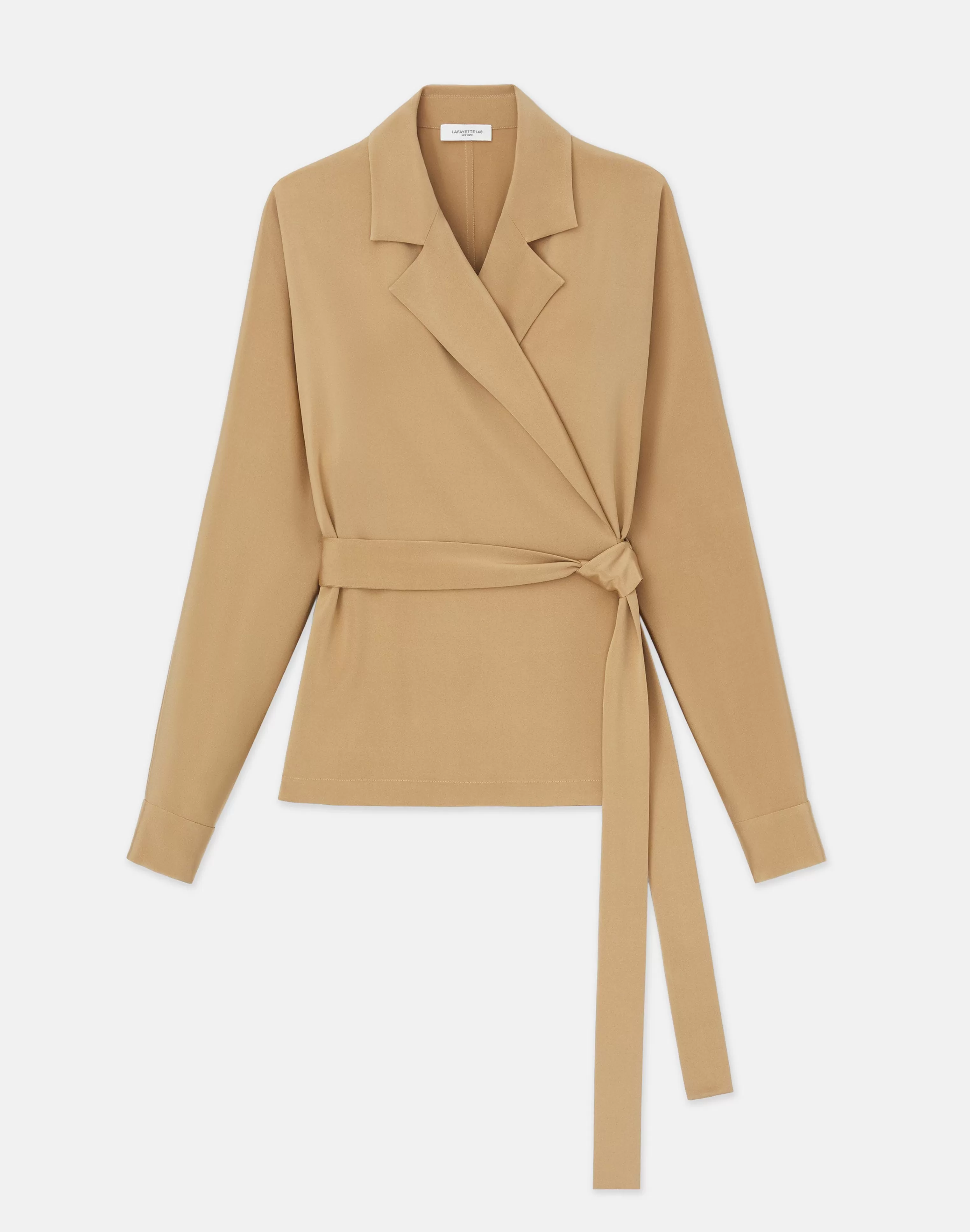 Organic Silk Stretch Crepe De Chine Wrap Shirt Jacket<Lafayette 148 New York Best