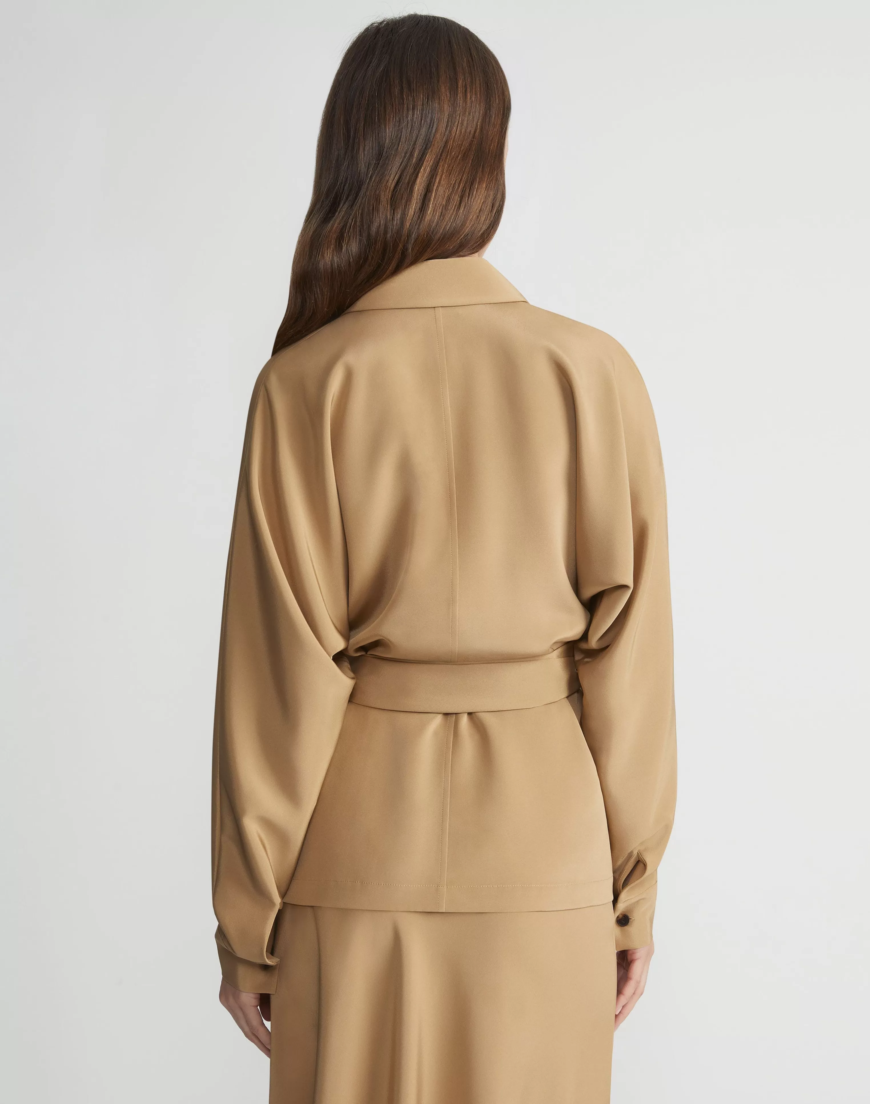Organic Silk Stretch Crepe De Chine Wrap Shirt Jacket<Lafayette 148 New York Best
