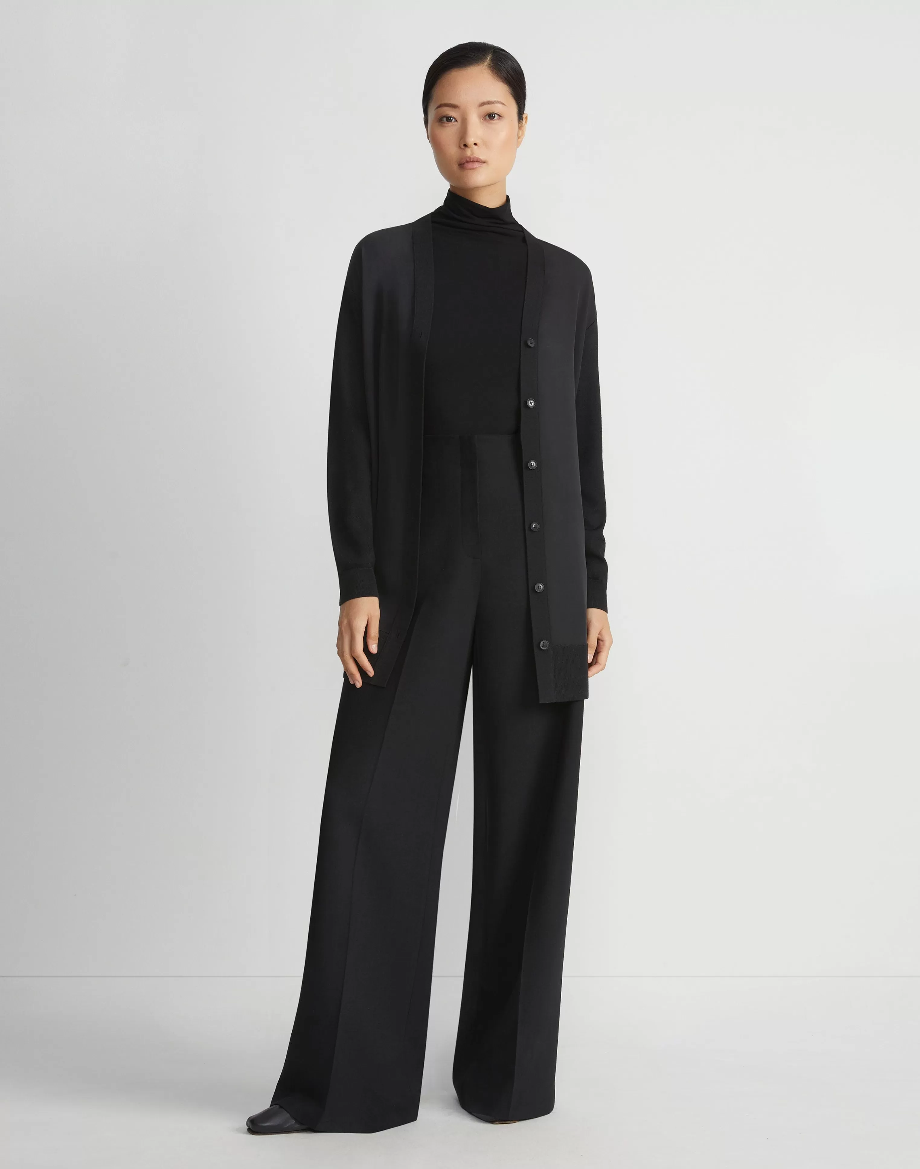 Responsible Fine Gauge Merino & Organic Silk Georgette Cardigan<Lafayette 148 New York Flash Sale