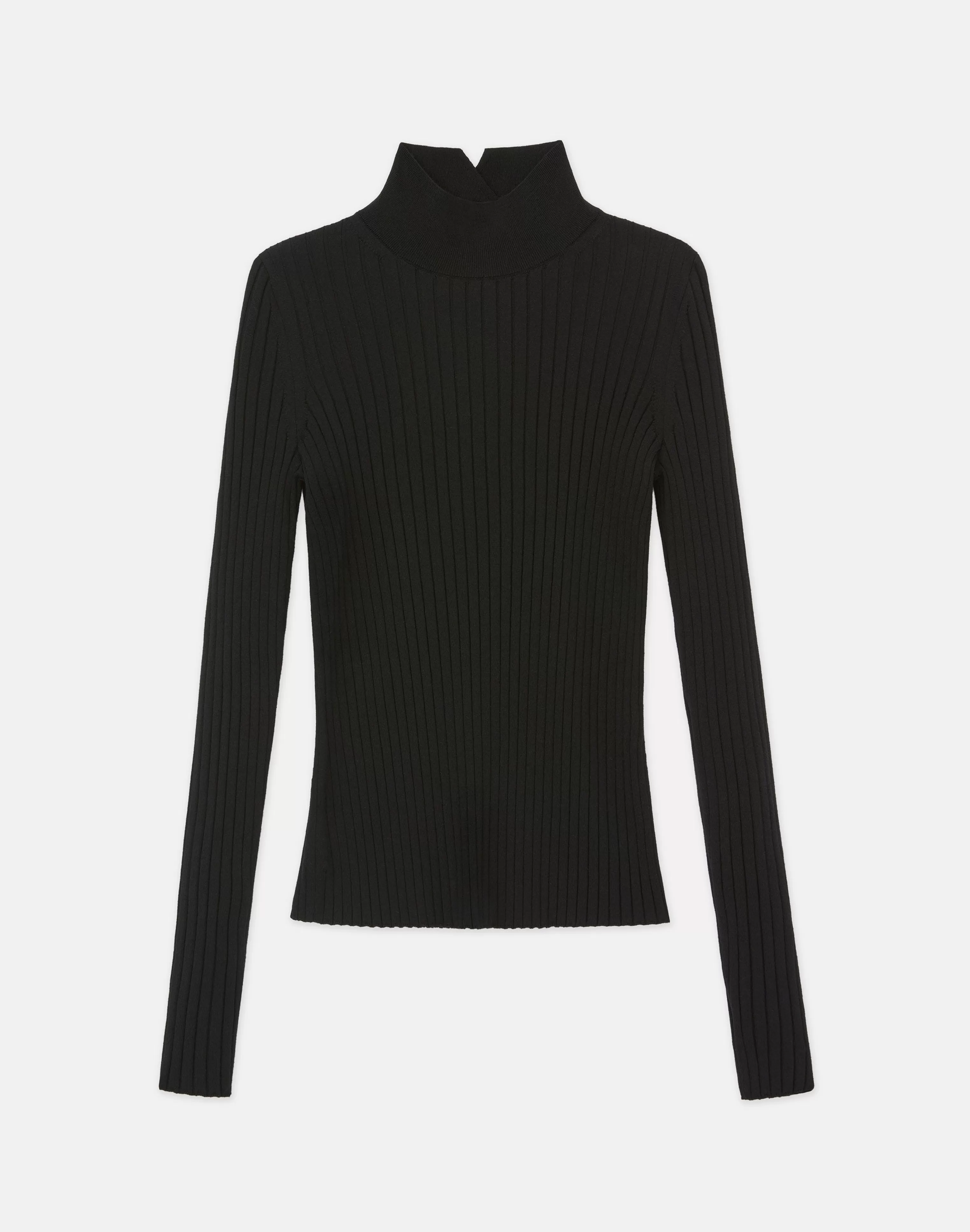 Responsible Fine Gauge Merino Ribbed Mockneck Sweater<Lafayette 148 New York Store