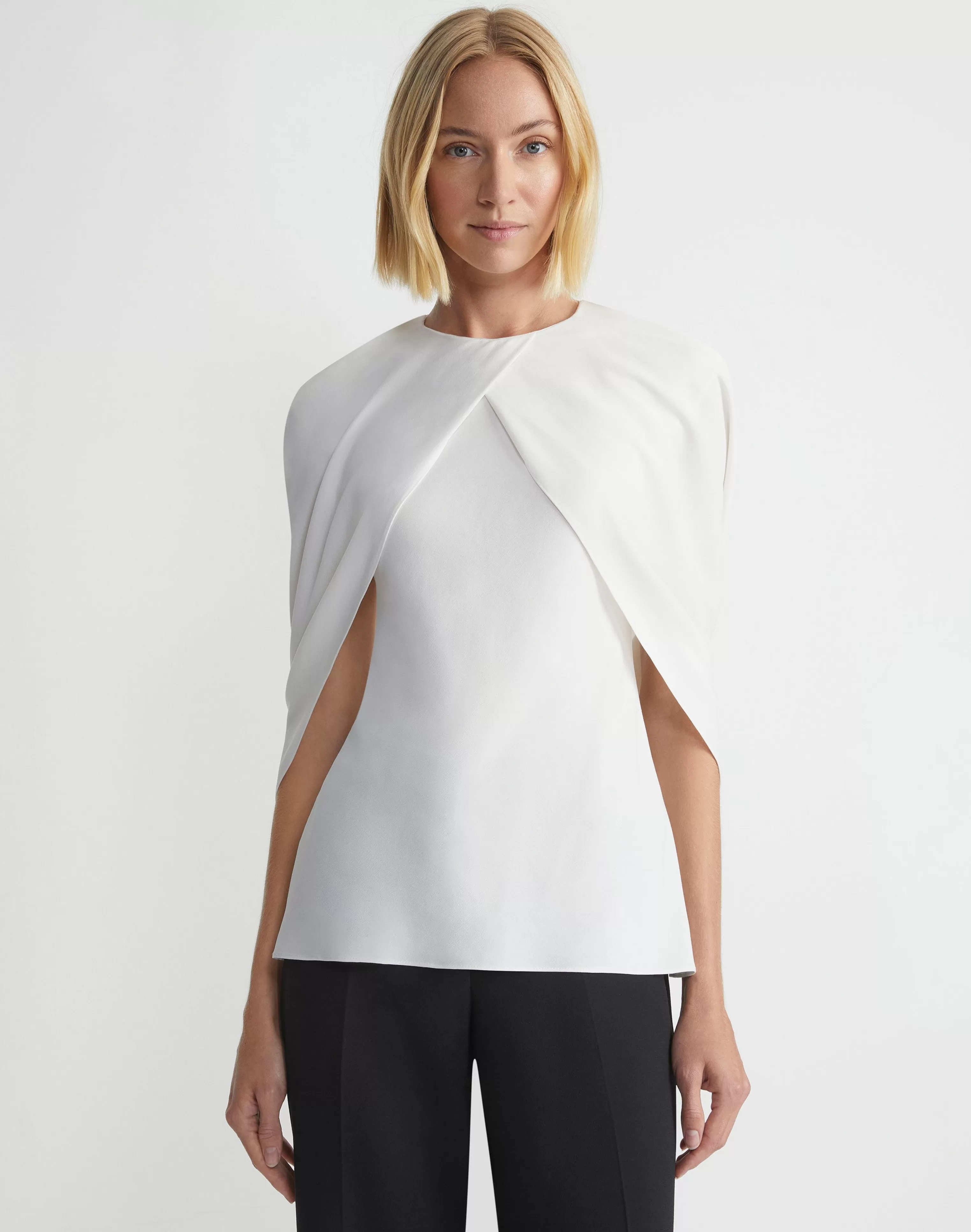 Responsible Finesse Crepe Convertible Shawl Blouse<Lafayette 148 New York Online