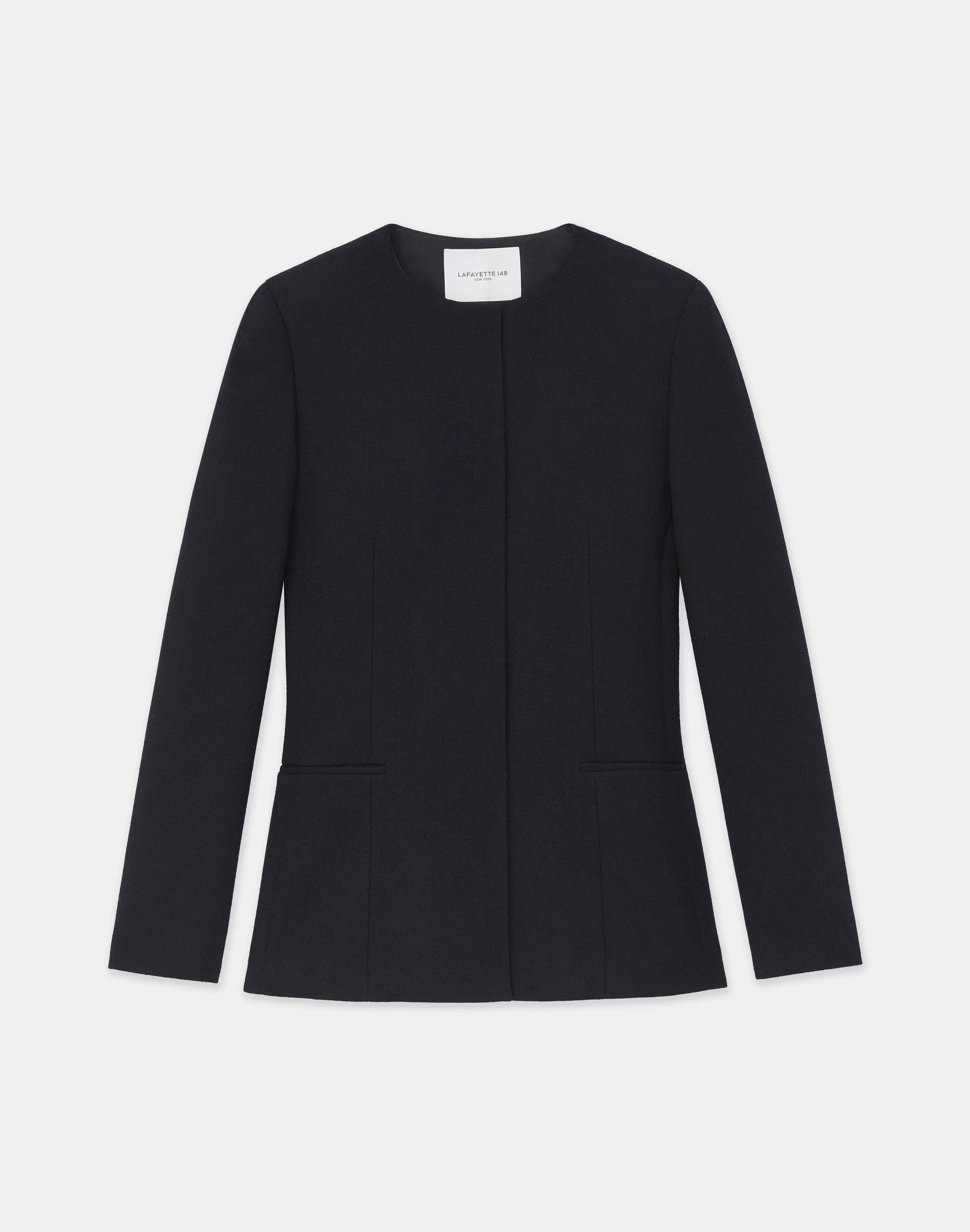 Responsible Wool Nouveau Crepe Collarless Jacket<Lafayette 148 New York Cheap