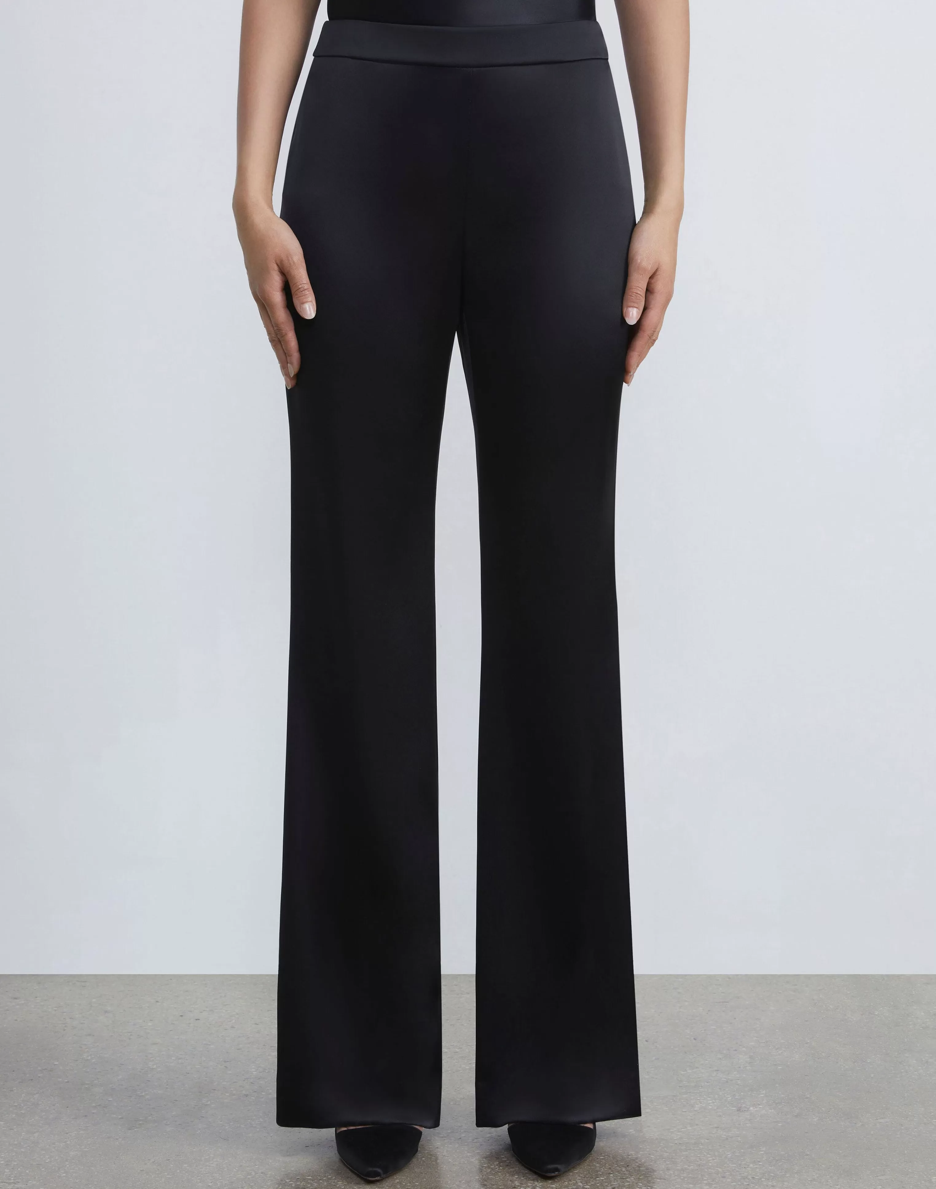 Satin Gates Side Zip Flared Pant<Lafayette 148 New York Flash Sale