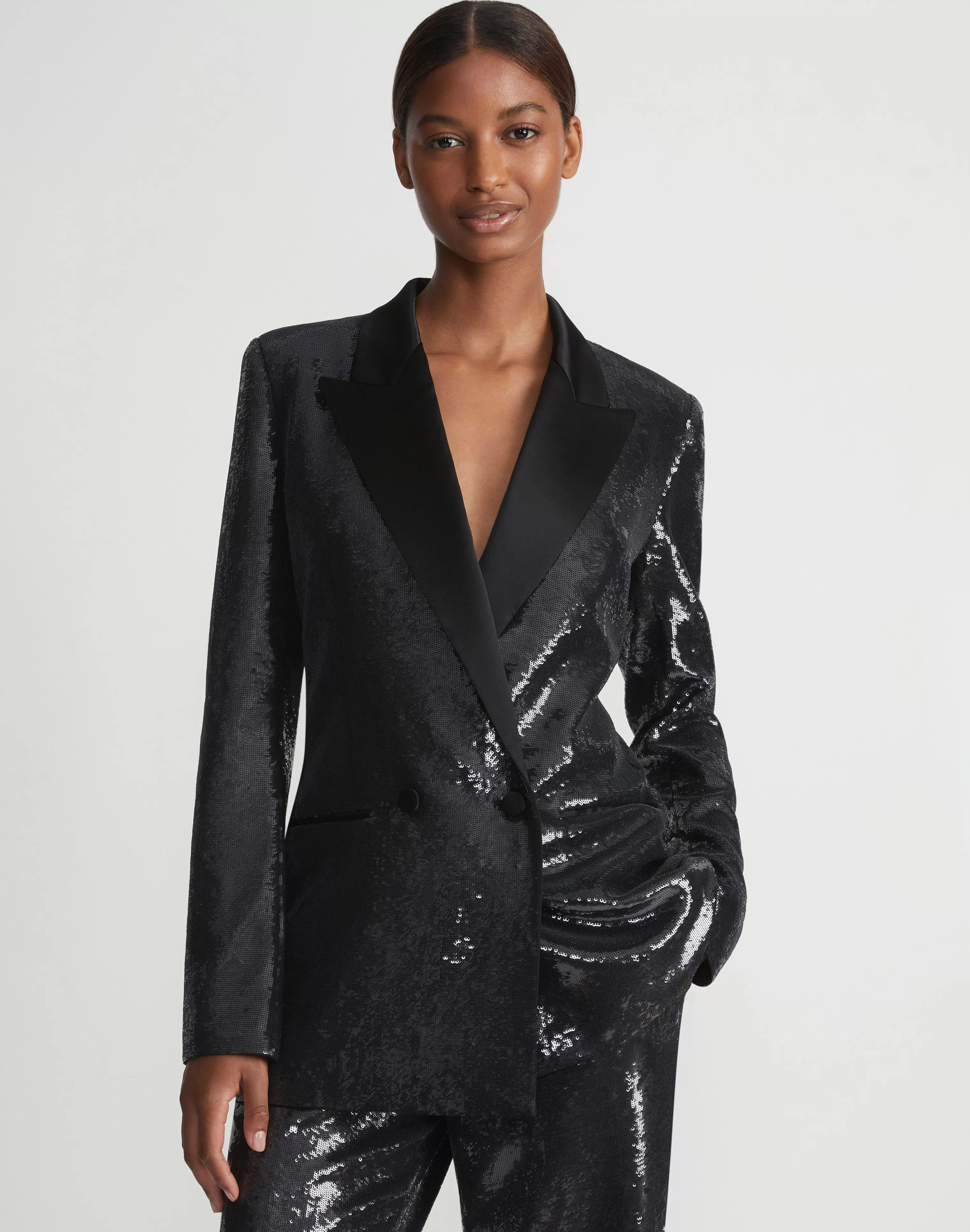 Sequin Chiffon Double Breasted Blazer<Lafayette 148 New York Flash Sale