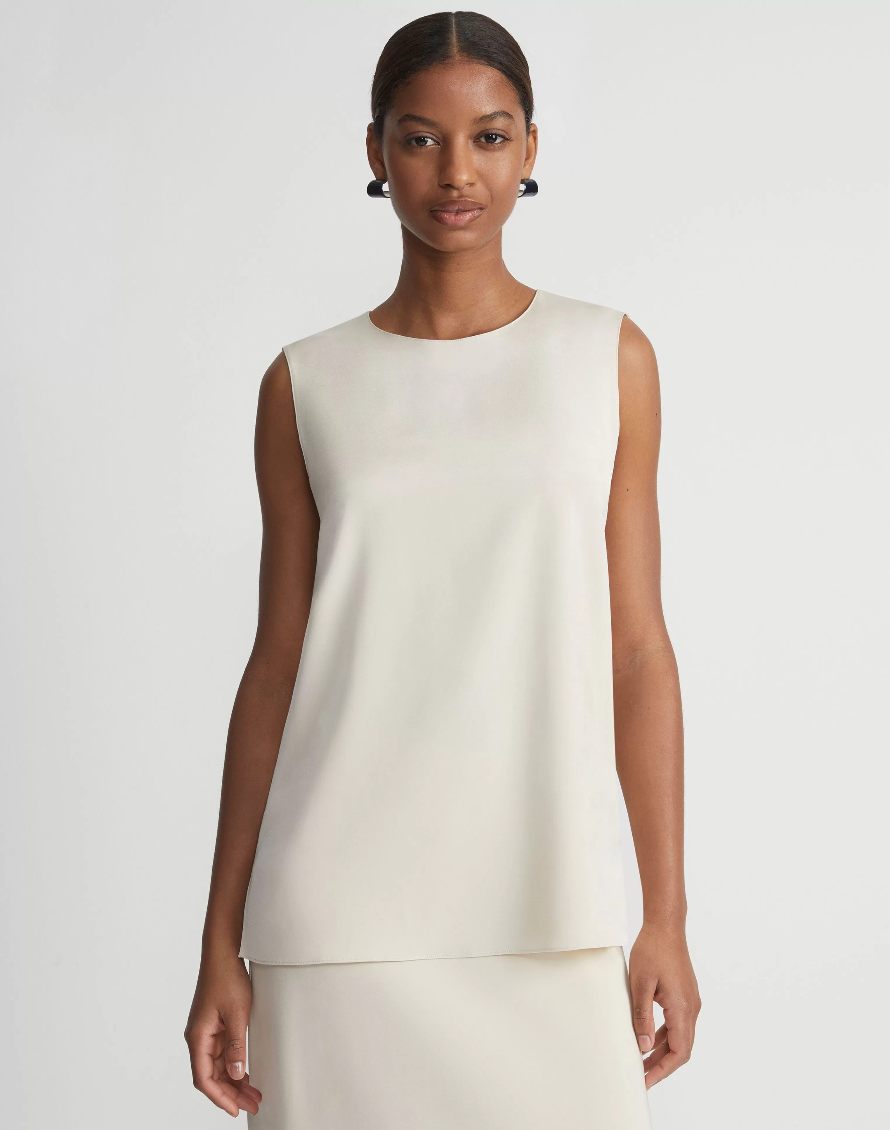 Silk Crepe De Chine Sleeveless Blouse<Lafayette 148 New York Online