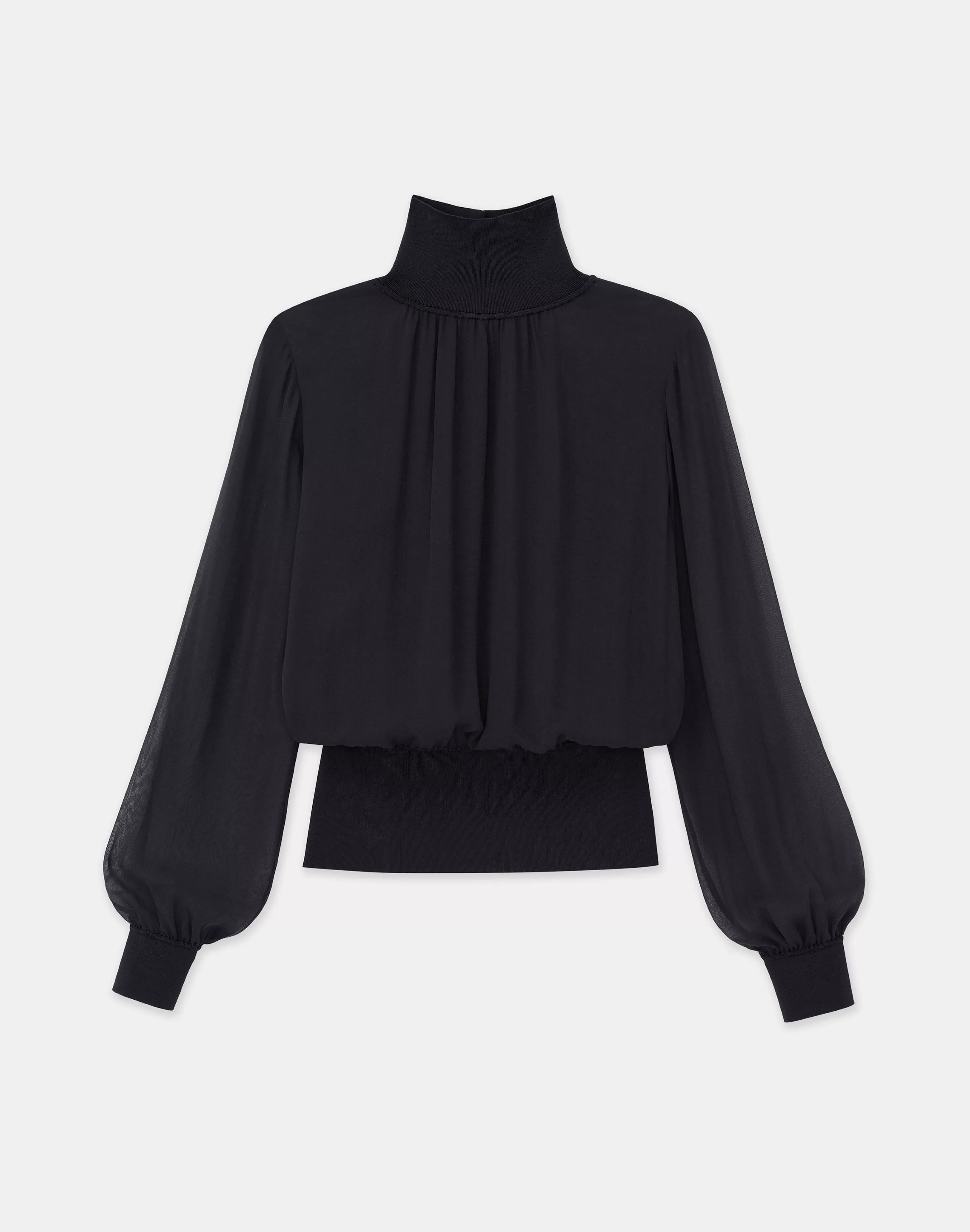 Silk Georgette Turtleneck Blouse<Lafayette 148 New York Best Sale