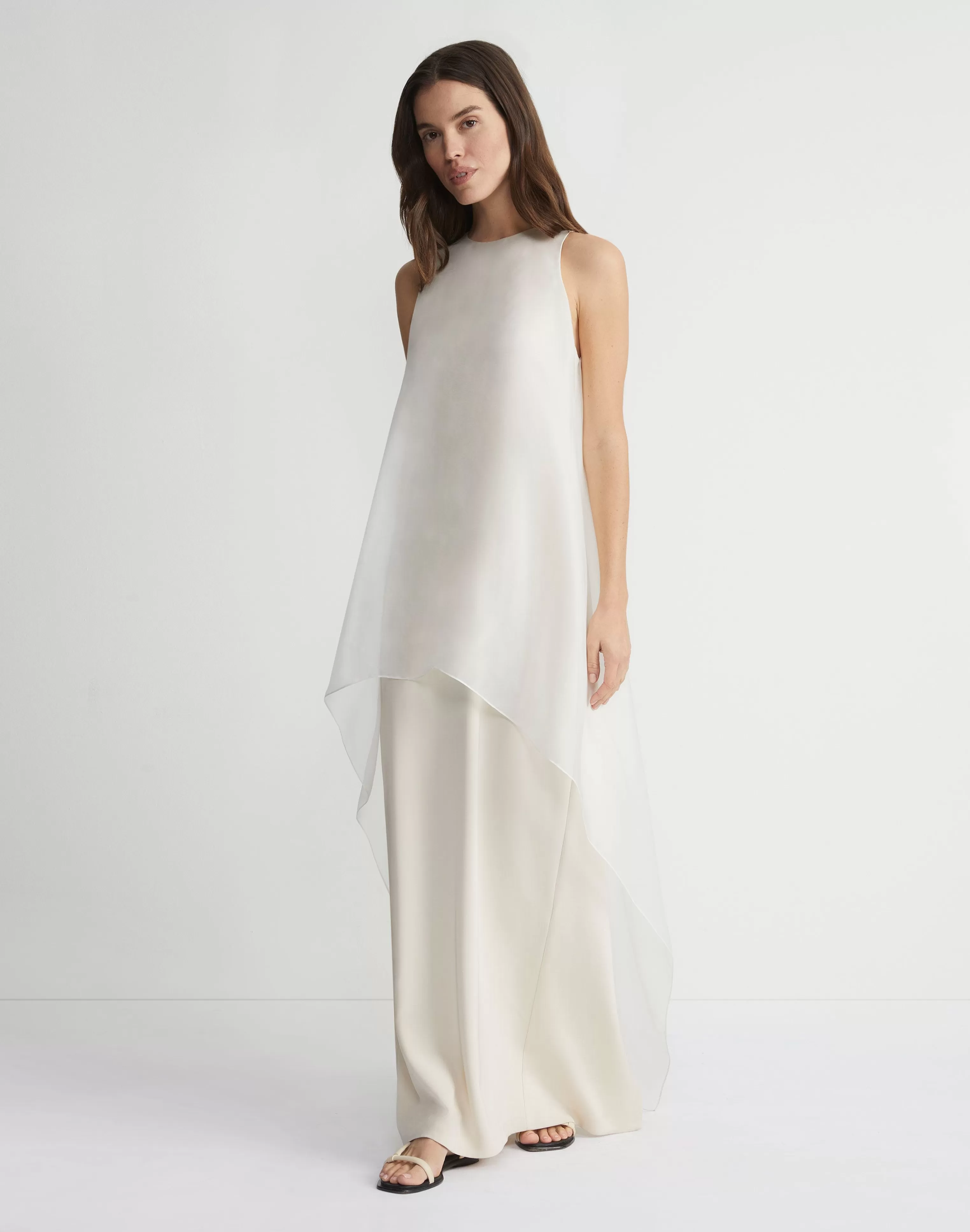 Silk Organza Overlay Tie Back Gown<Lafayette 148 New York Best