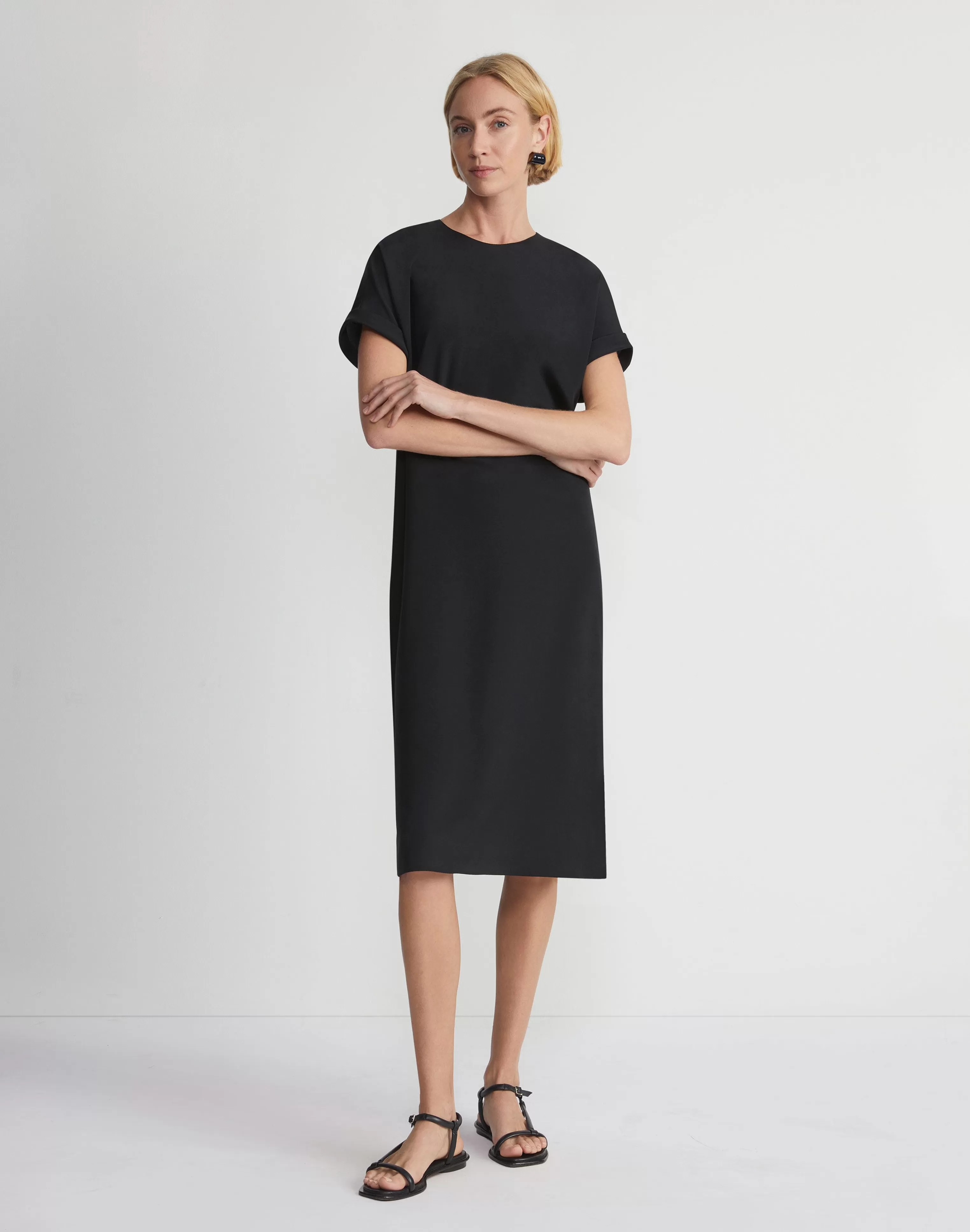 Silk Stretch Georgette T-Shirt Dress<Lafayette 148 New York Clearance