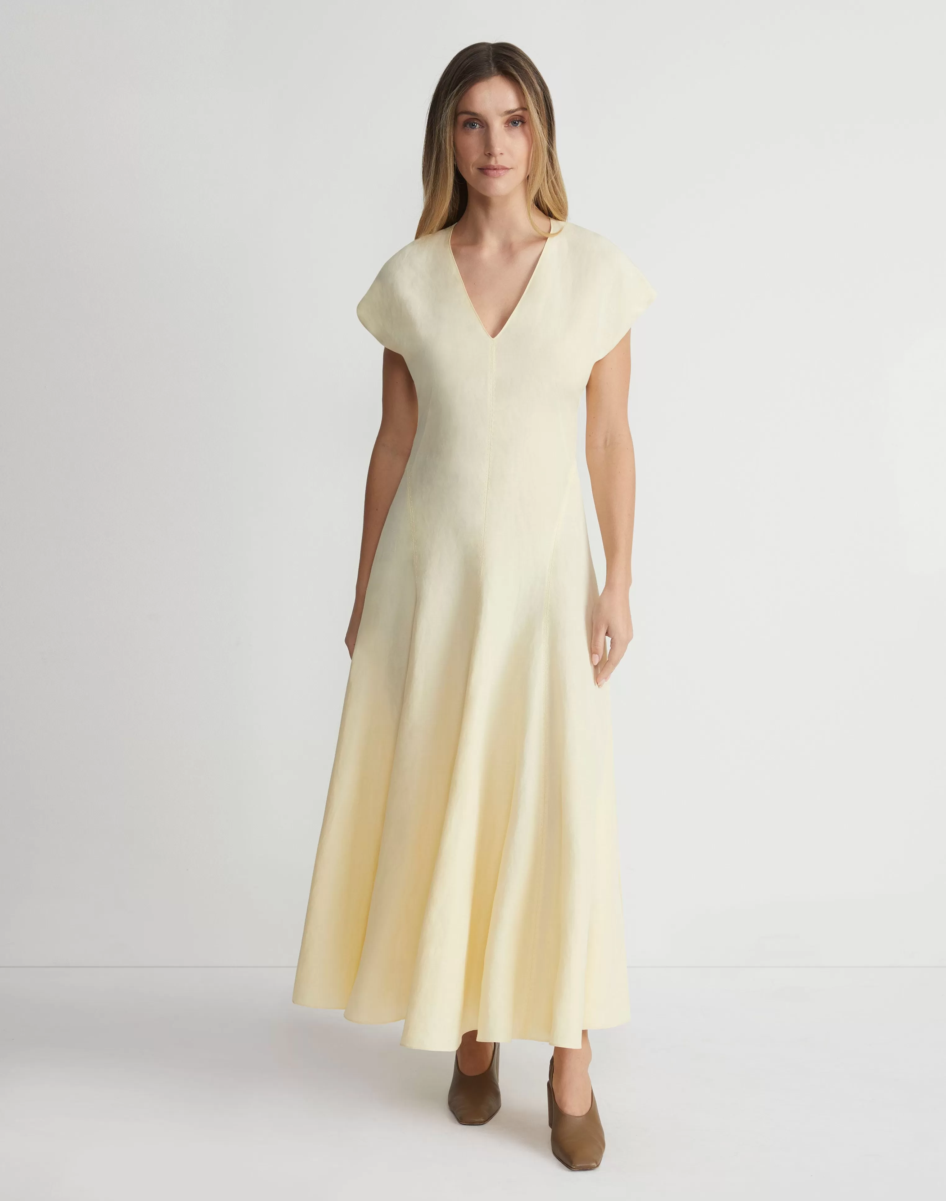 Silk-Linen Flared Dress<Lafayette 148 New York Shop