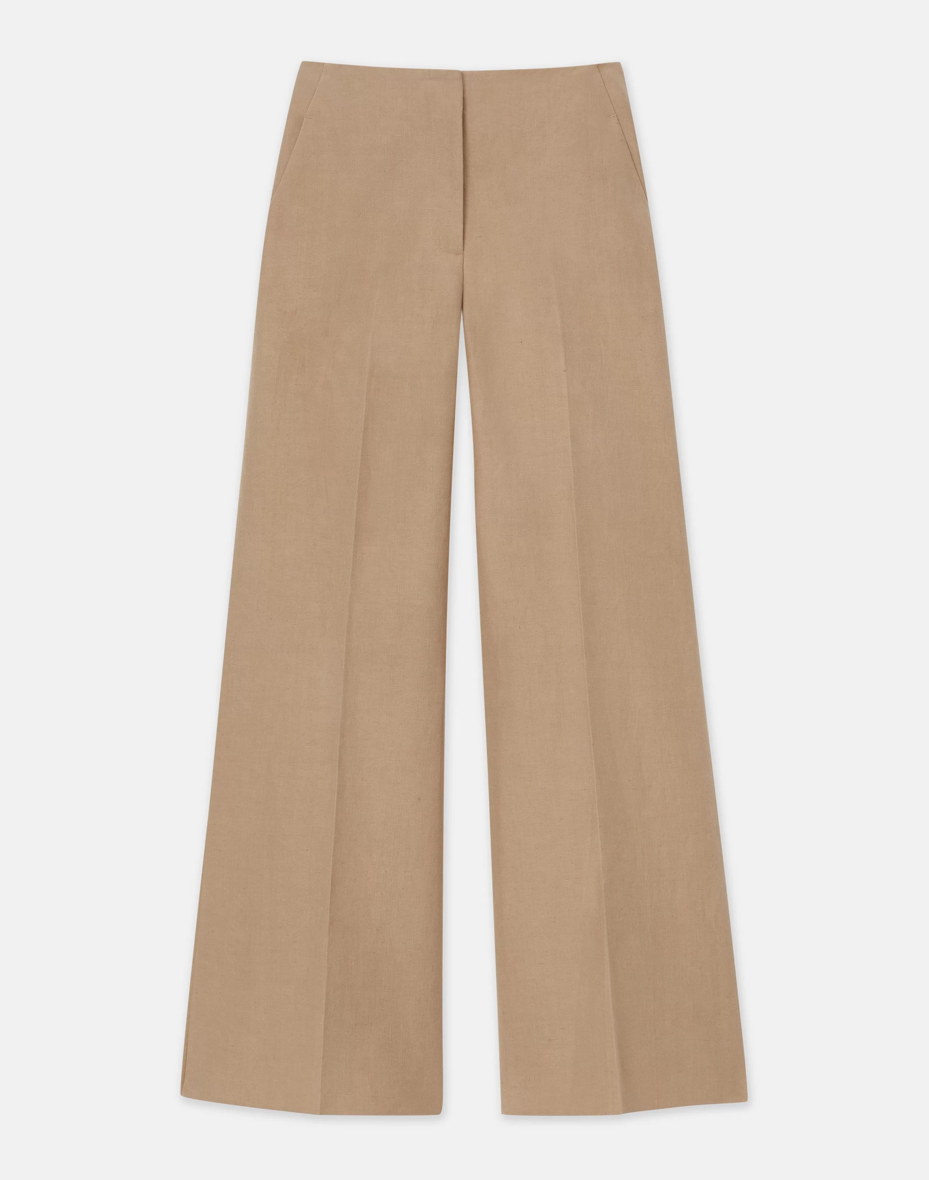 Silk-Linen Franklin Split Wide Leg Pant<Lafayette 148 New York Best Sale