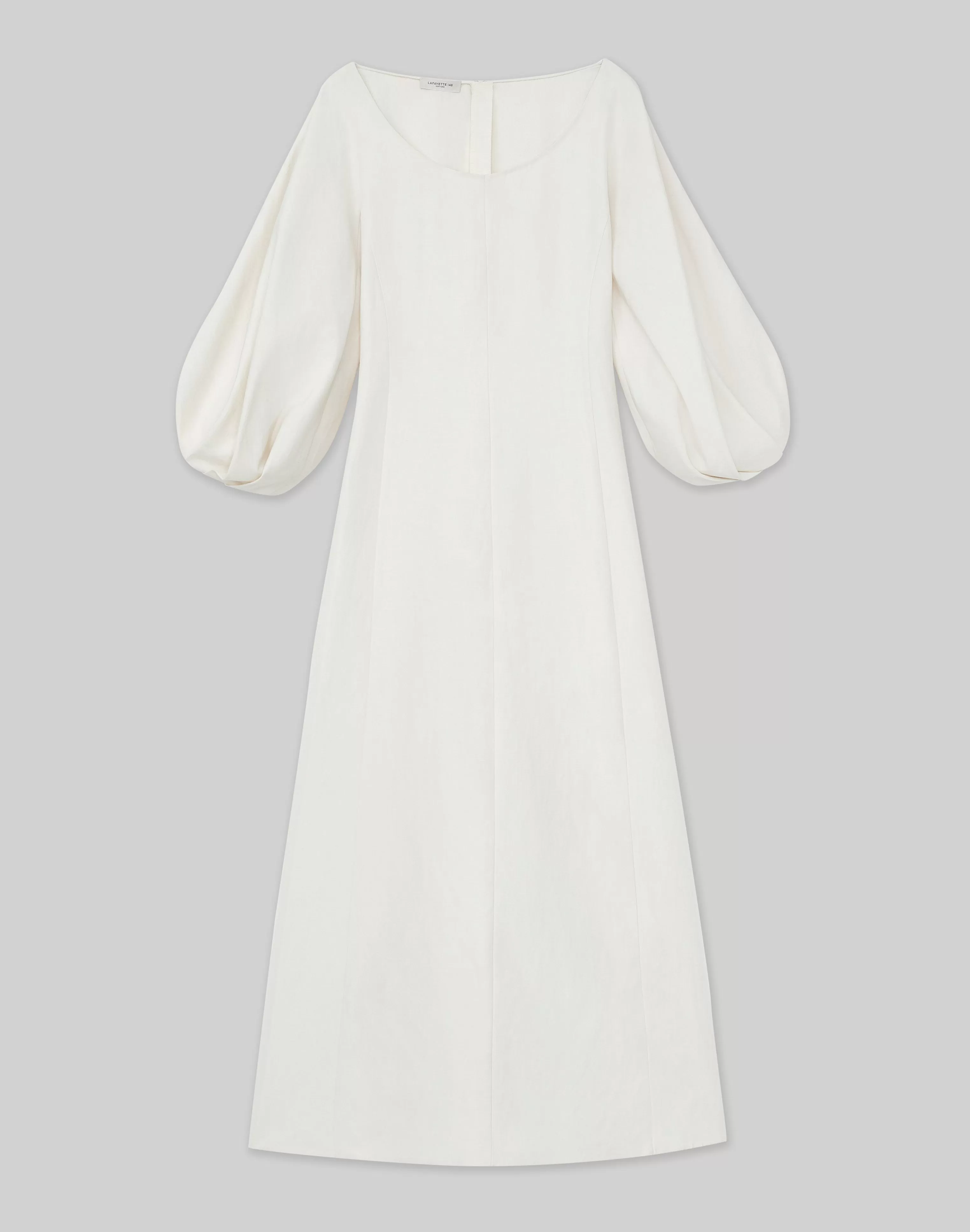 Silk-Linen Lantern Sleeve Dress<Lafayette 148 New York Shop