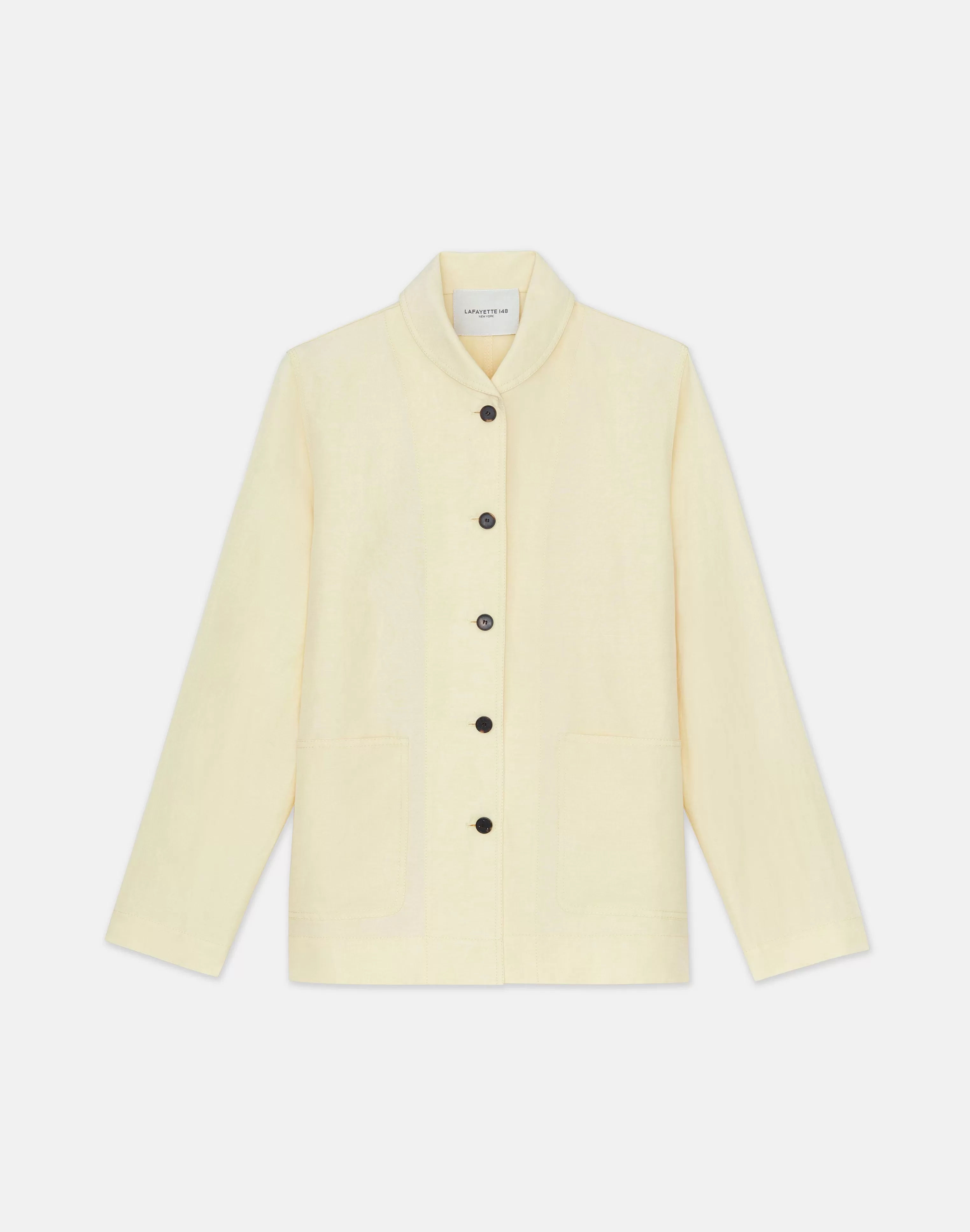 Silk-Linen Shawl Collar Shirt Jacket<Lafayette 148 New York Shop