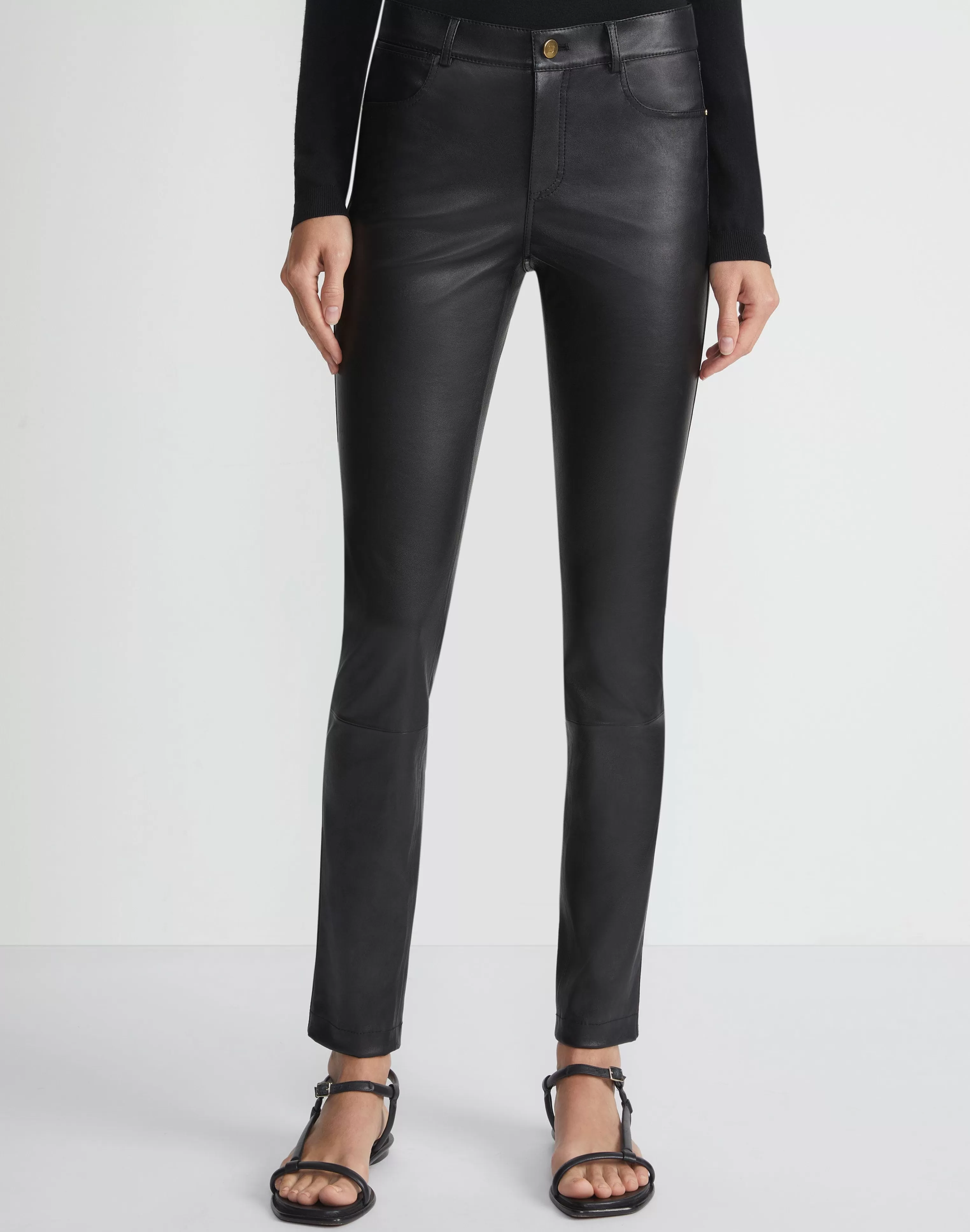 Silky Stretch Nappa Leather Mercer Pant<Lafayette 148 New York Cheap