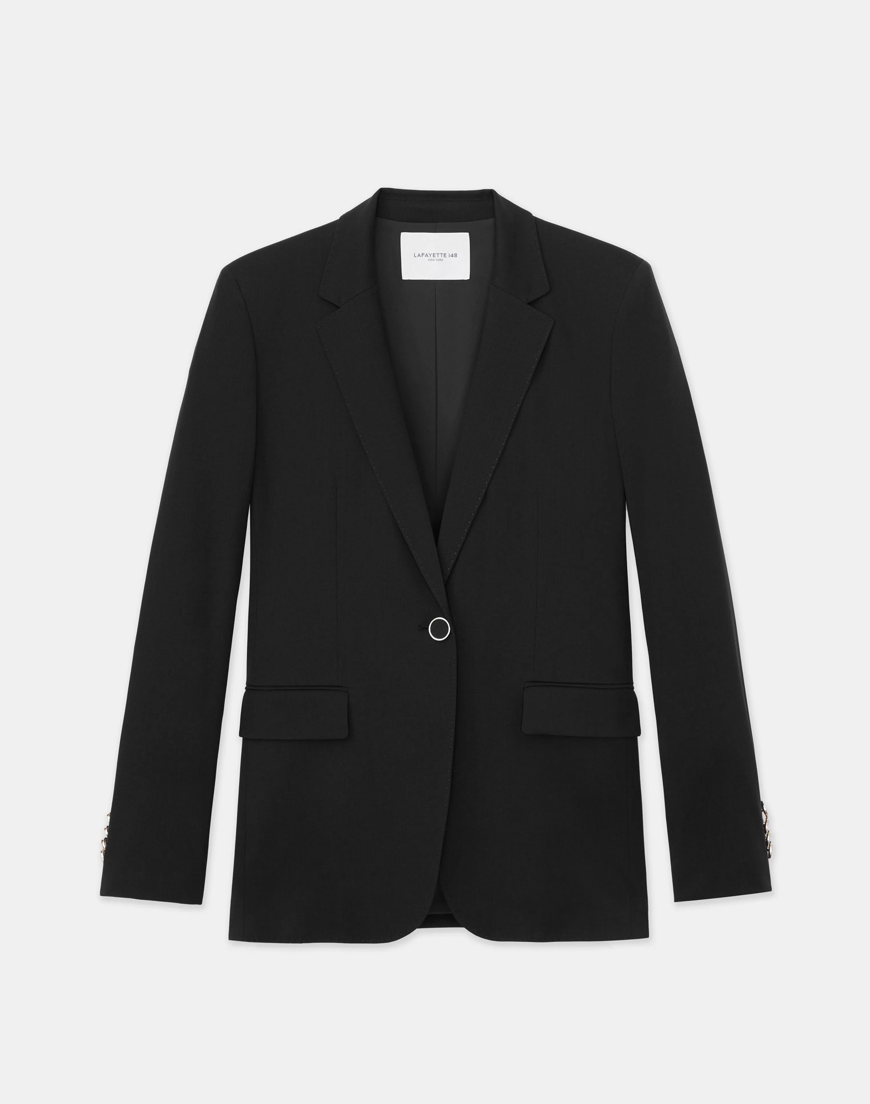 Stretch Virgin Wool Single Button Blazer<Lafayette 148 New York Sale