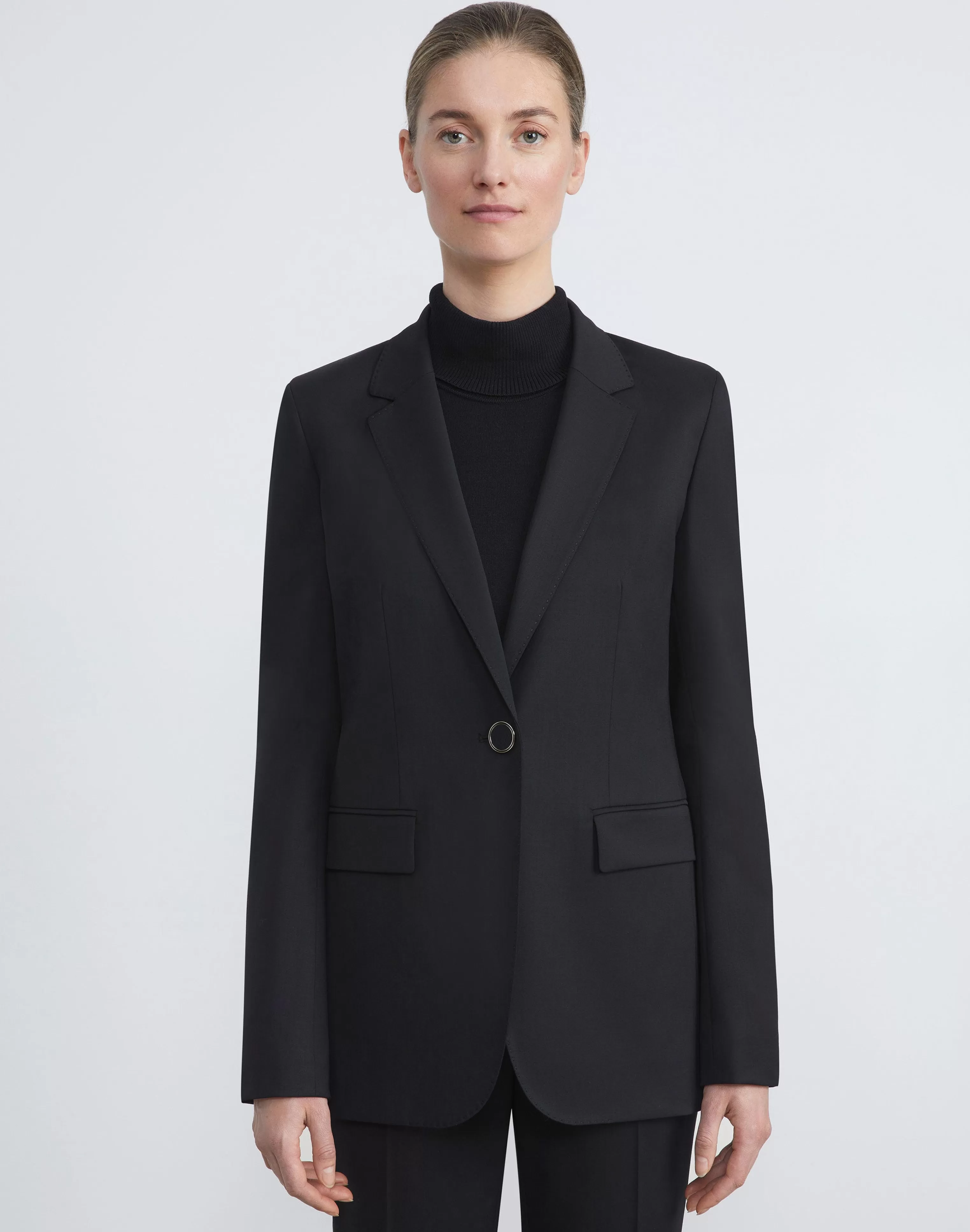 Stretch Virgin Wool Single Button Blazer<Lafayette 148 New York Sale