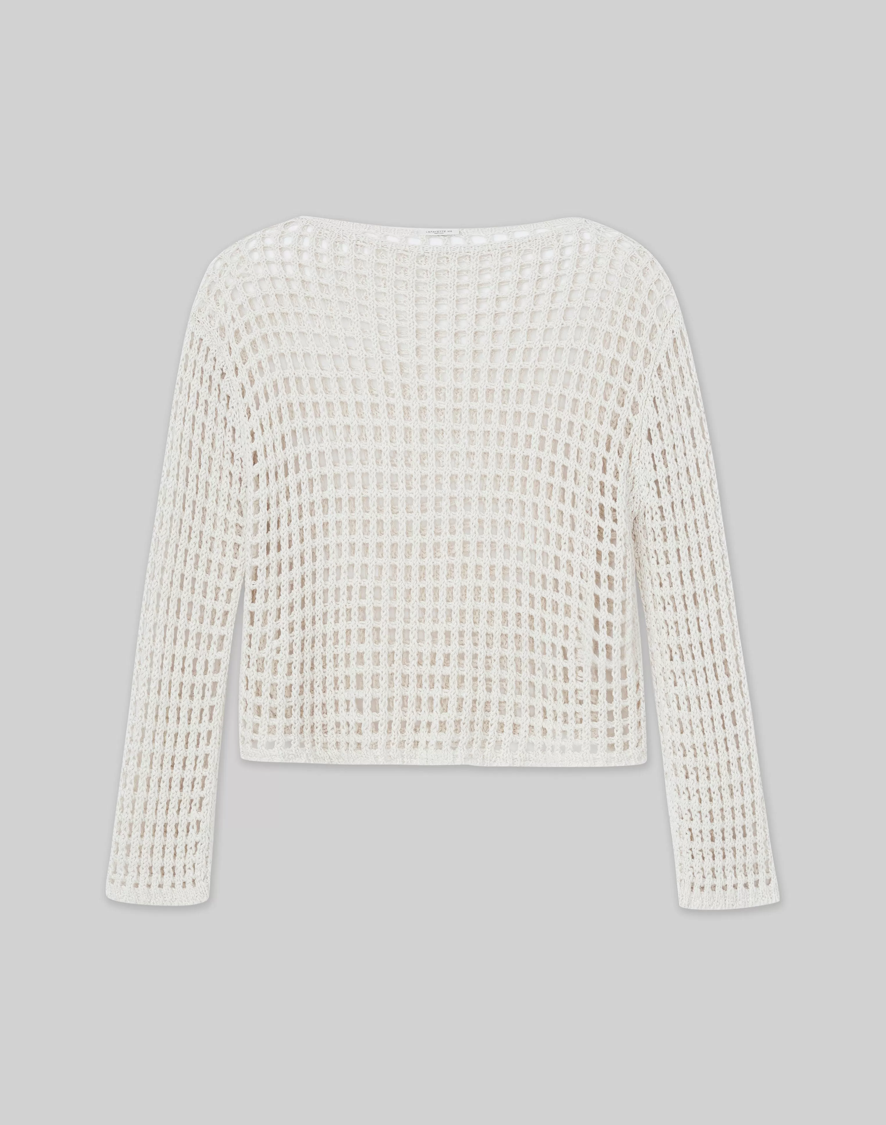 Sustainable Linen-Silk Chainette Net Stitch Sweater<Lafayette 148 New York New