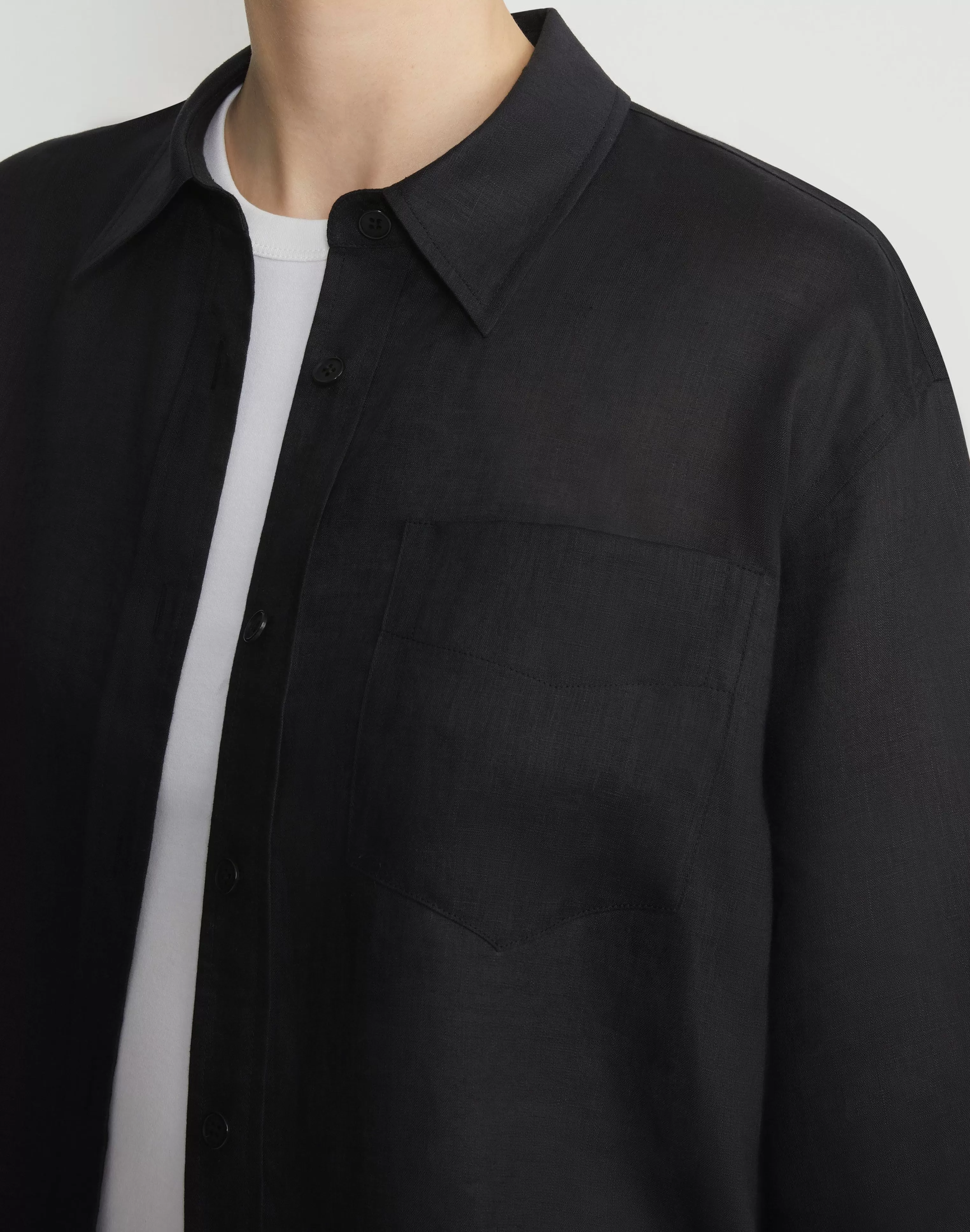 Vintage Linen Boyfriend Oversized Shirt<Lafayette 148 New York Clearance