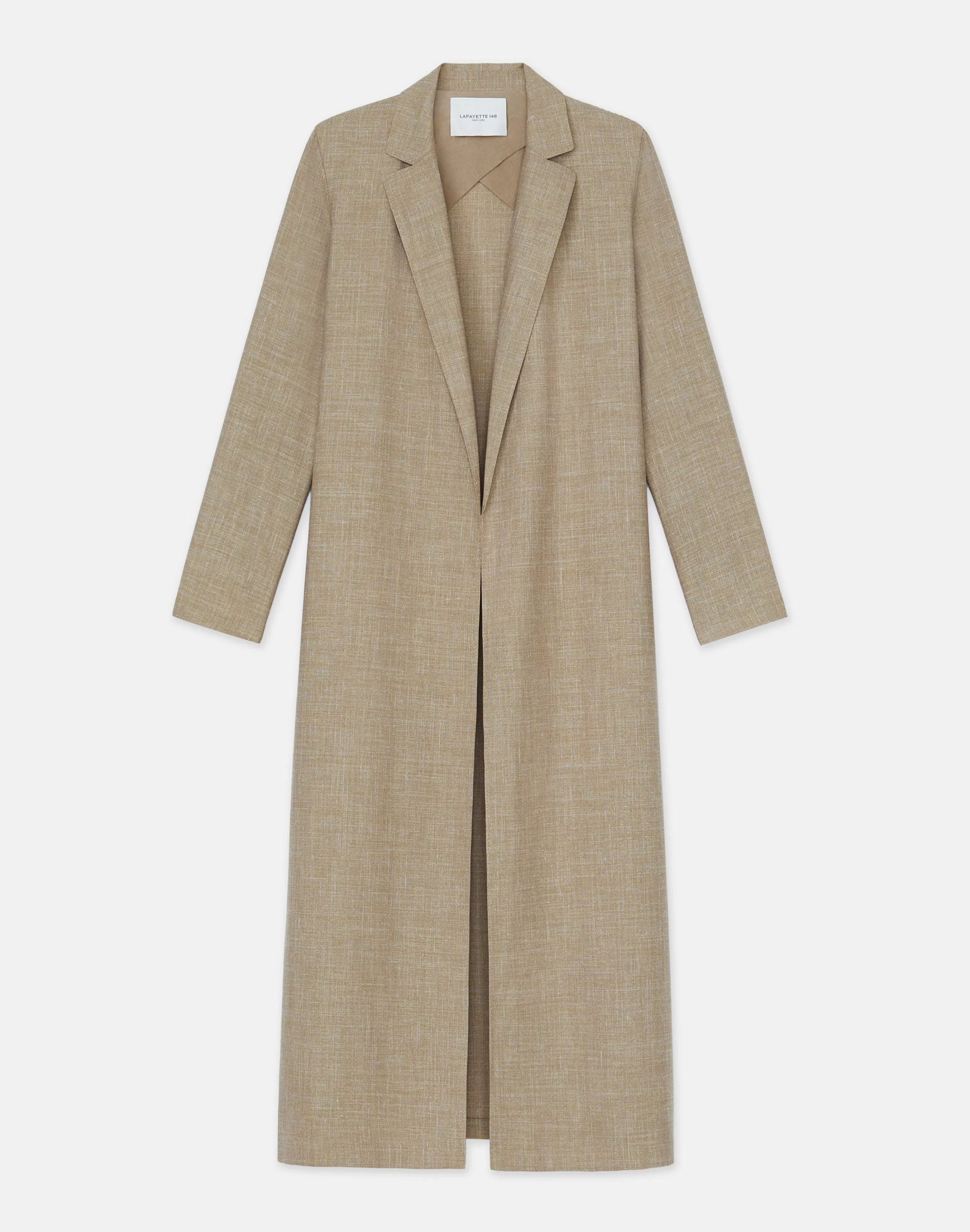 Virgin Wool Silk-Linen Open Front Duster<Lafayette 148 New York Discount