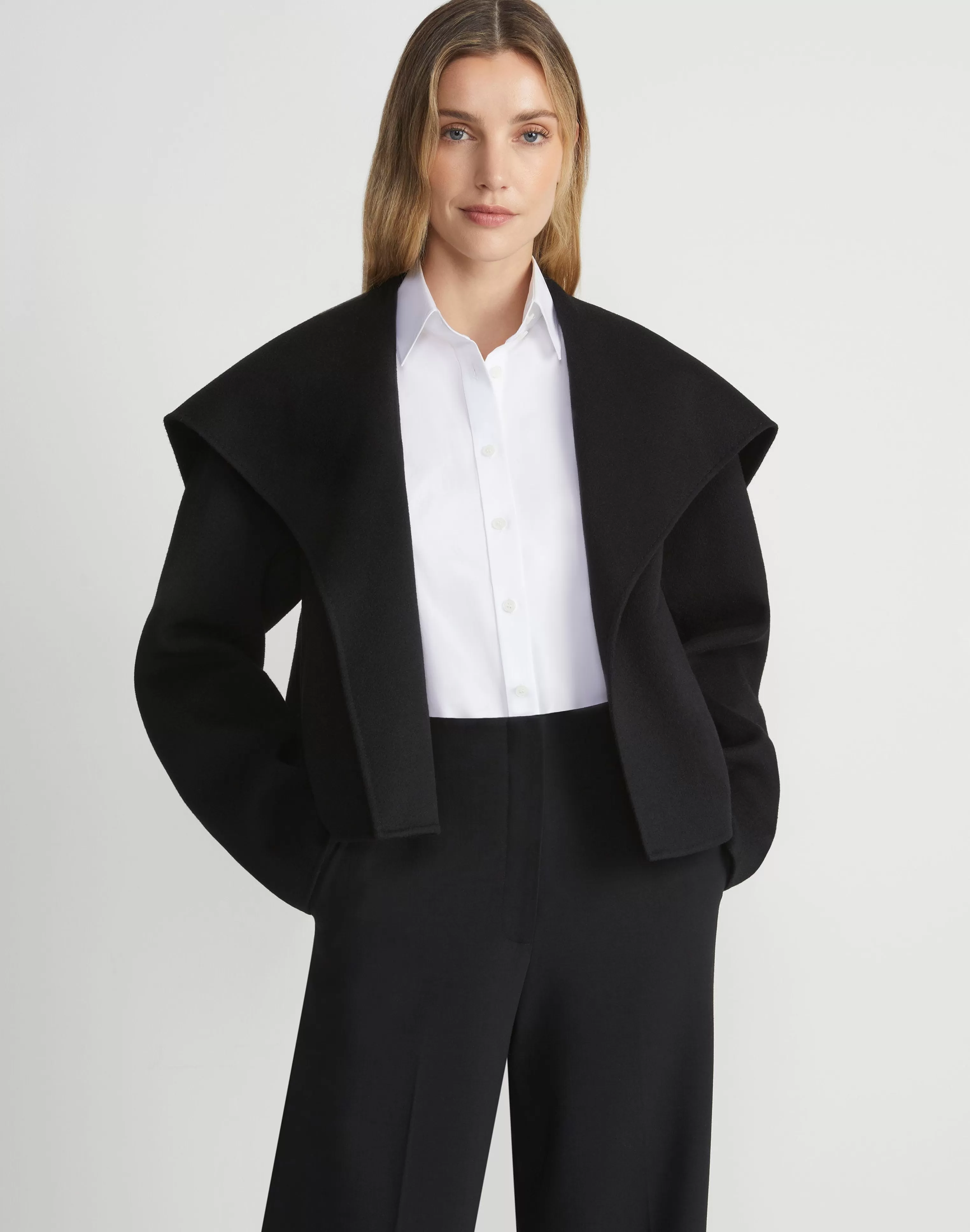 Wool-Cashmere Double Face Shawl Collar Oversized Coat<Lafayette 148 New York New