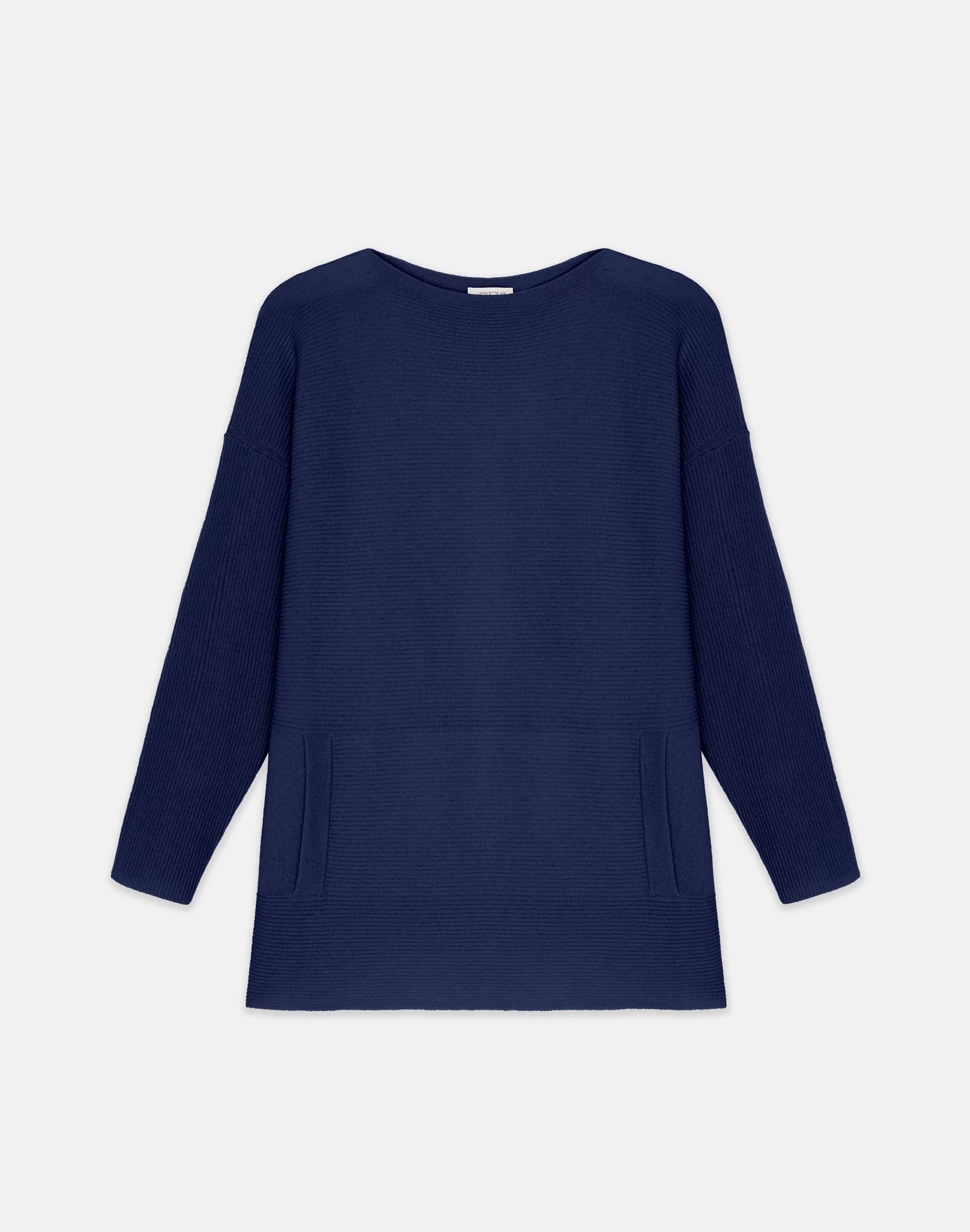 Wool-Cashmere Link Stitch Bateau Neck Sweater<Lafayette 148 New York Outlet