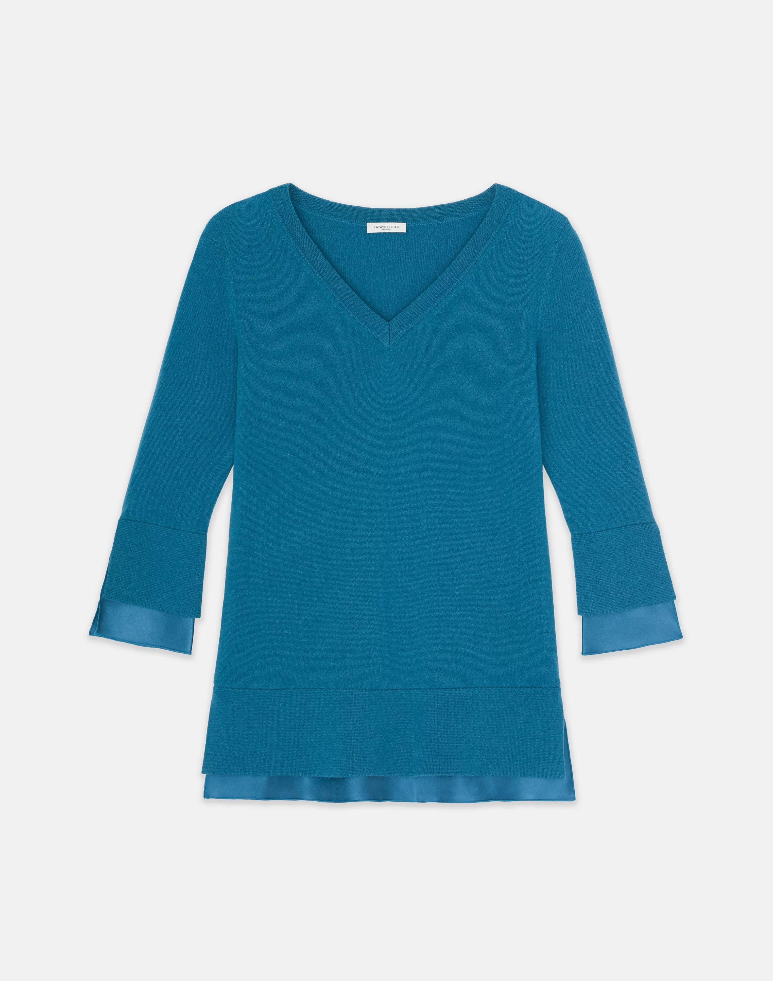 Wool-Cashmere Silk Trimmed Sweater<Lafayette 148 New York Fashion