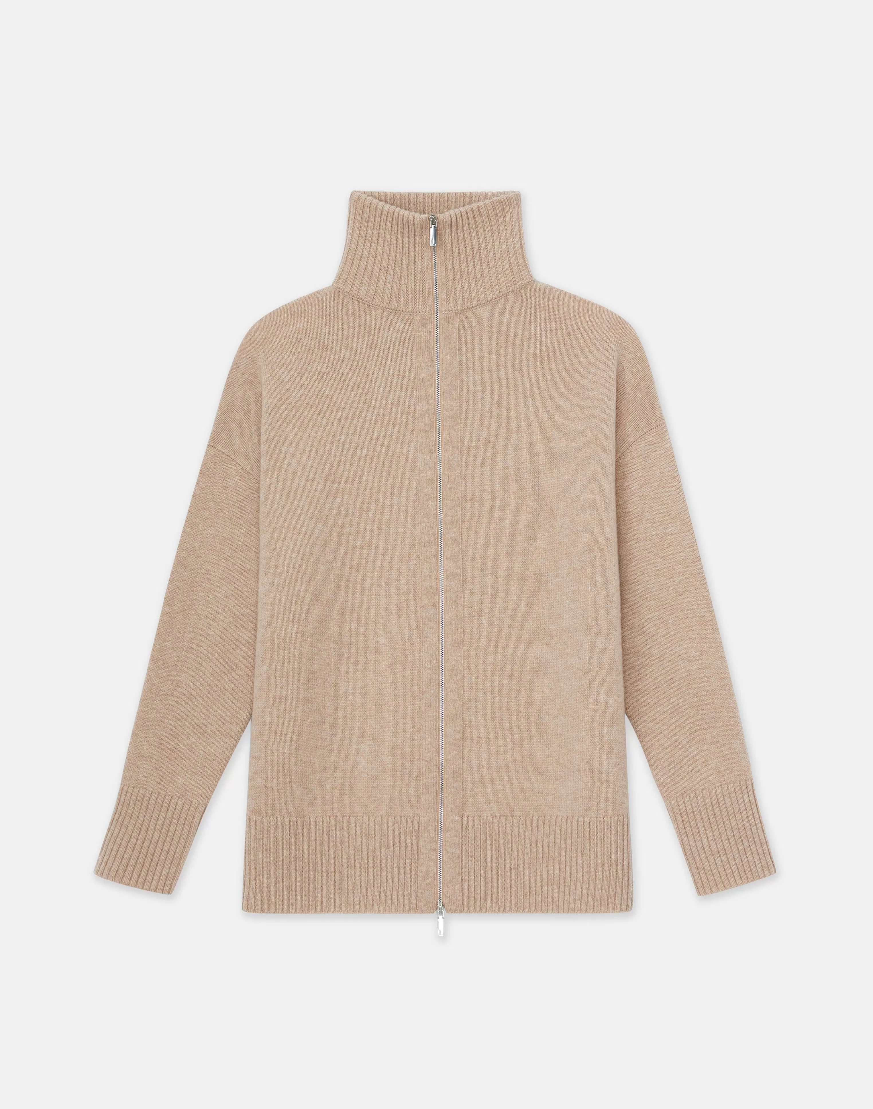 Wool-Cashmere Zip Front Cardigan<Lafayette 148 New York Sale