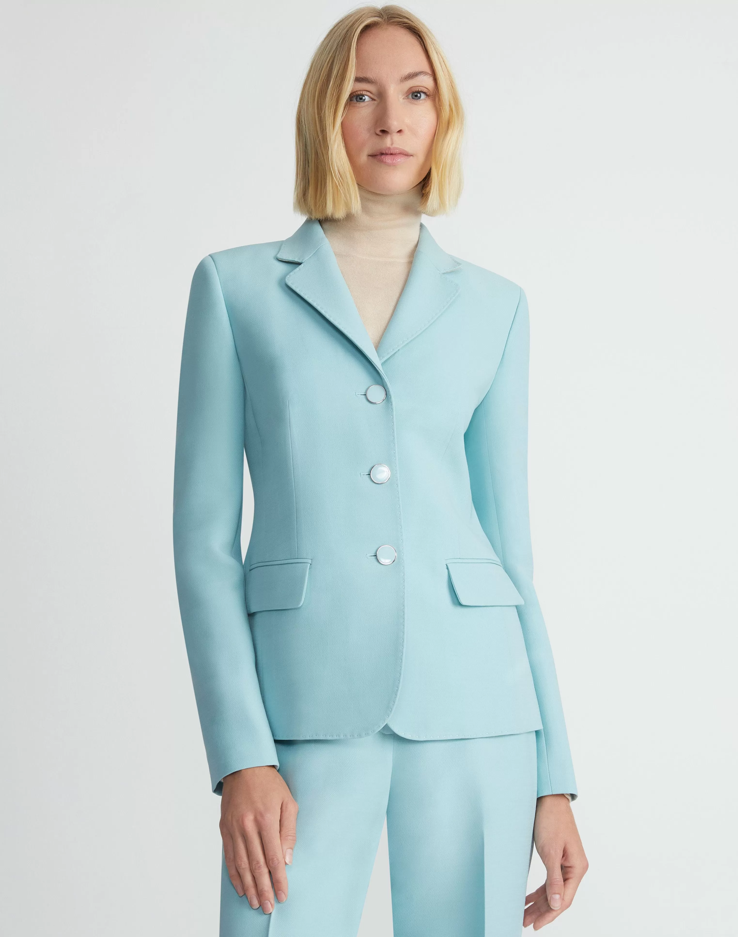 Wool-Silk Crepe Academy Blazer<Lafayette 148 New York Clearance