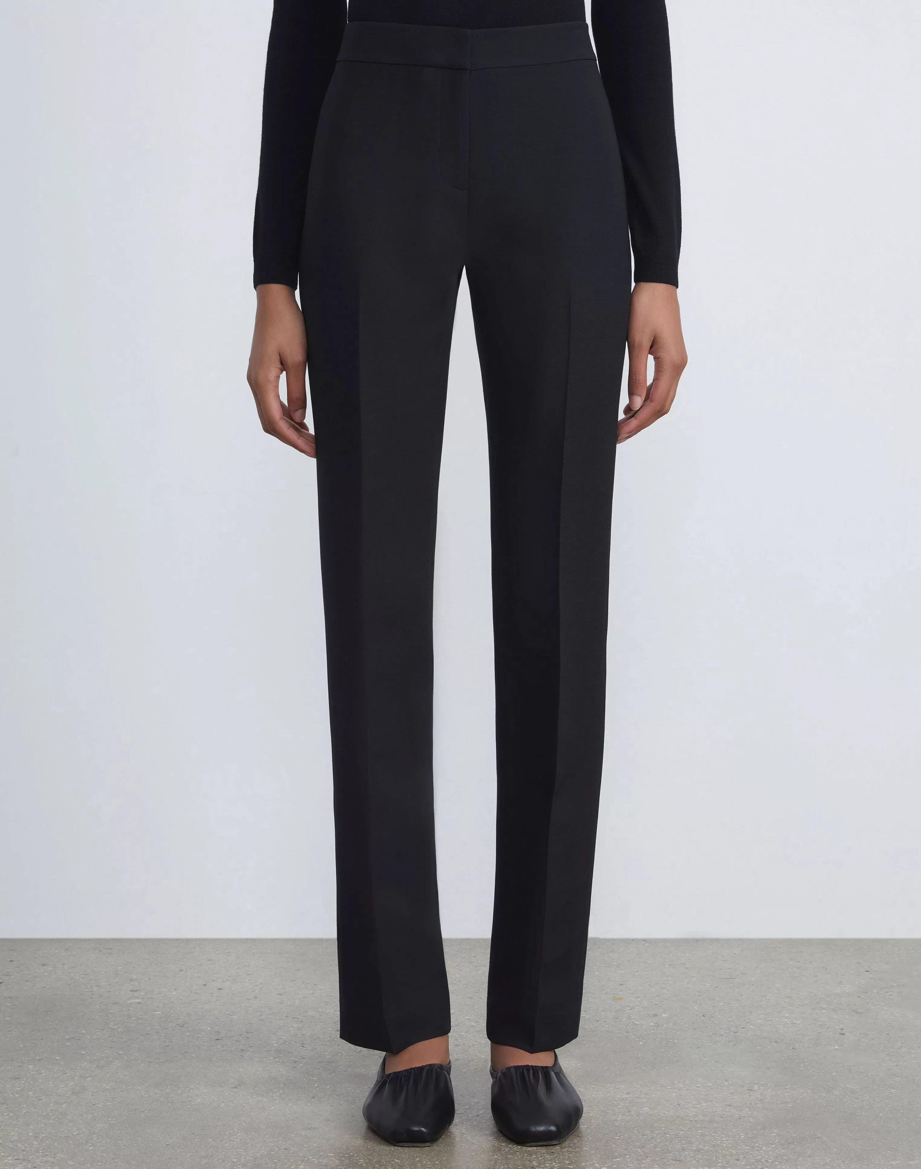 Wool-Silk Crepe Barrow Pant<Lafayette 148 New York Store