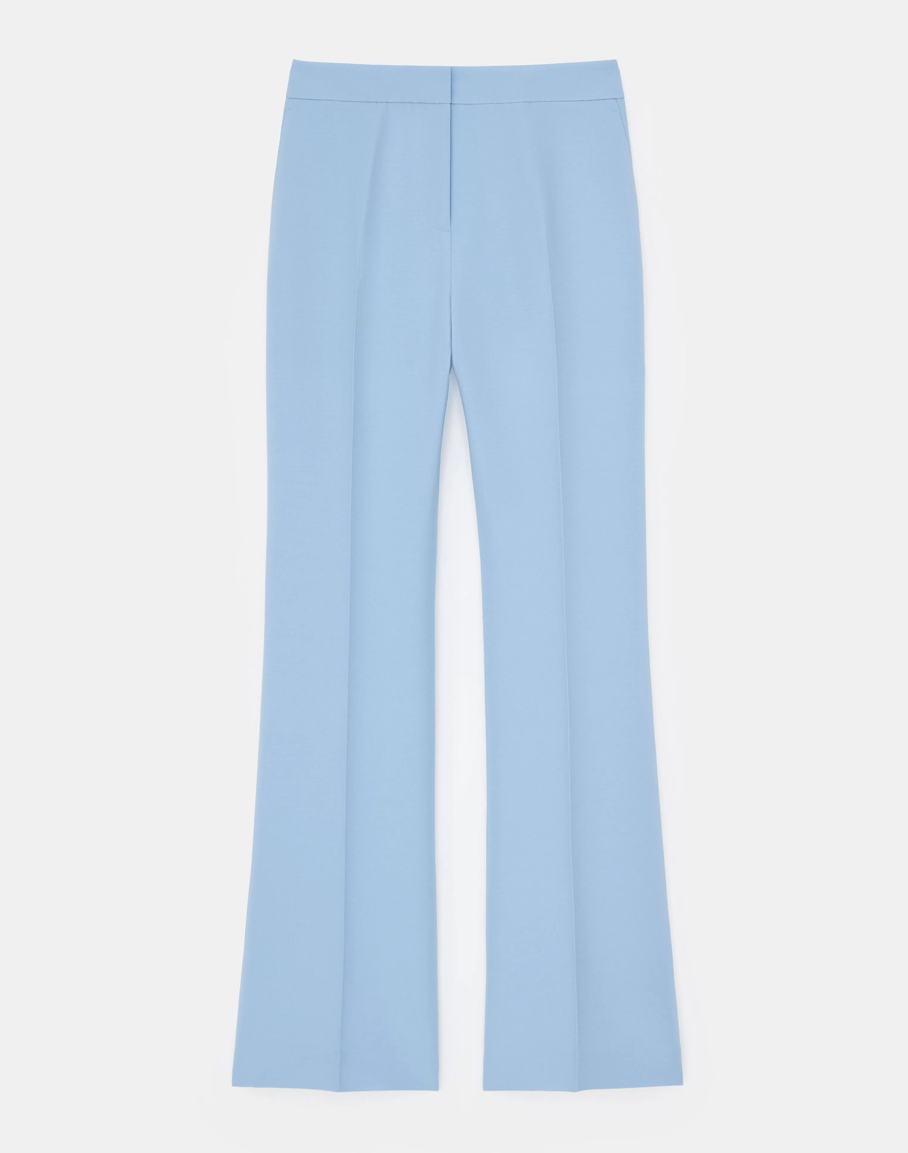 Wool-Silk Crepe Gates Flared Ankle Pant<Lafayette 148 New York Discount