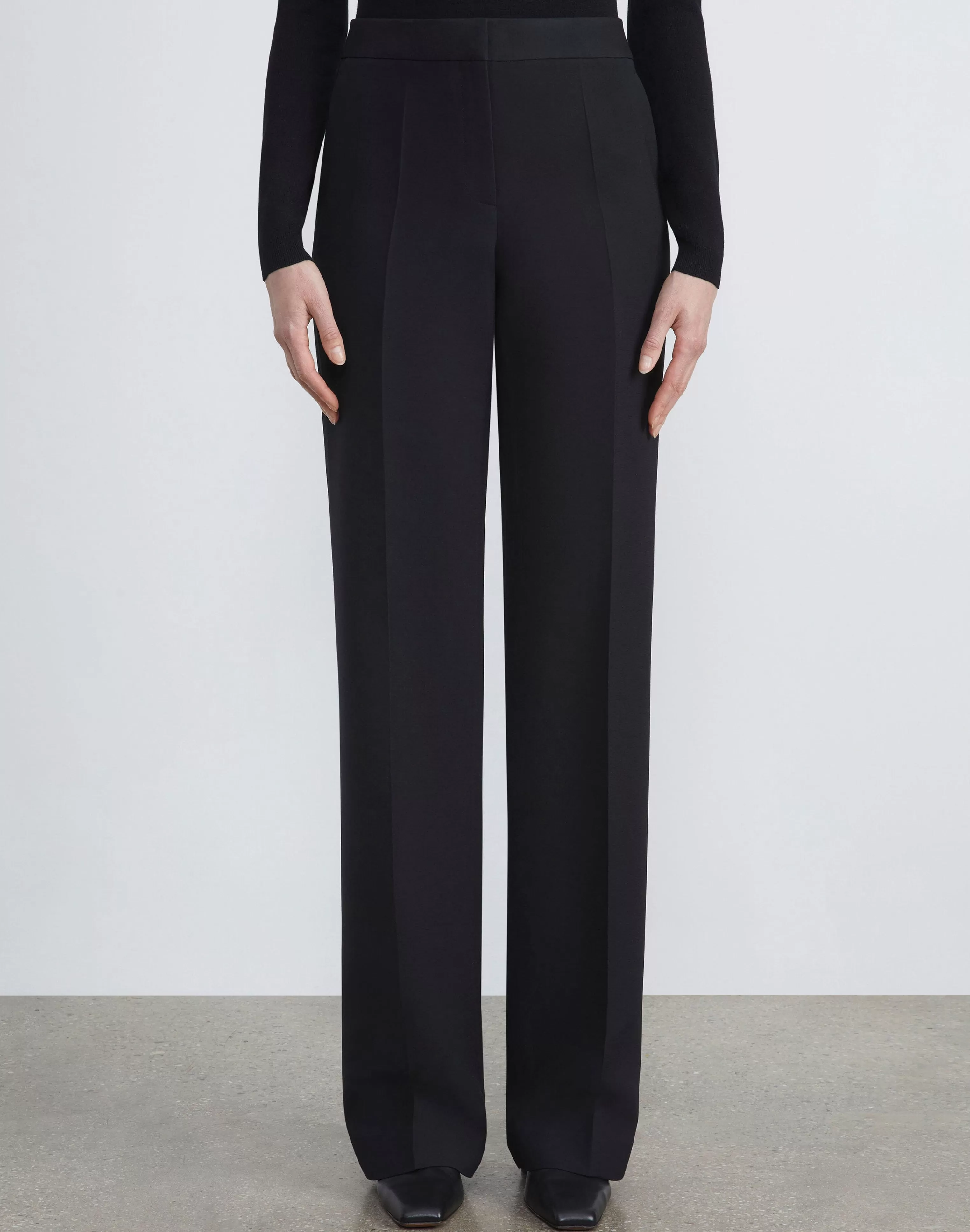 Wool-Silk Crepe Gates Pant<Lafayette 148 New York Sale