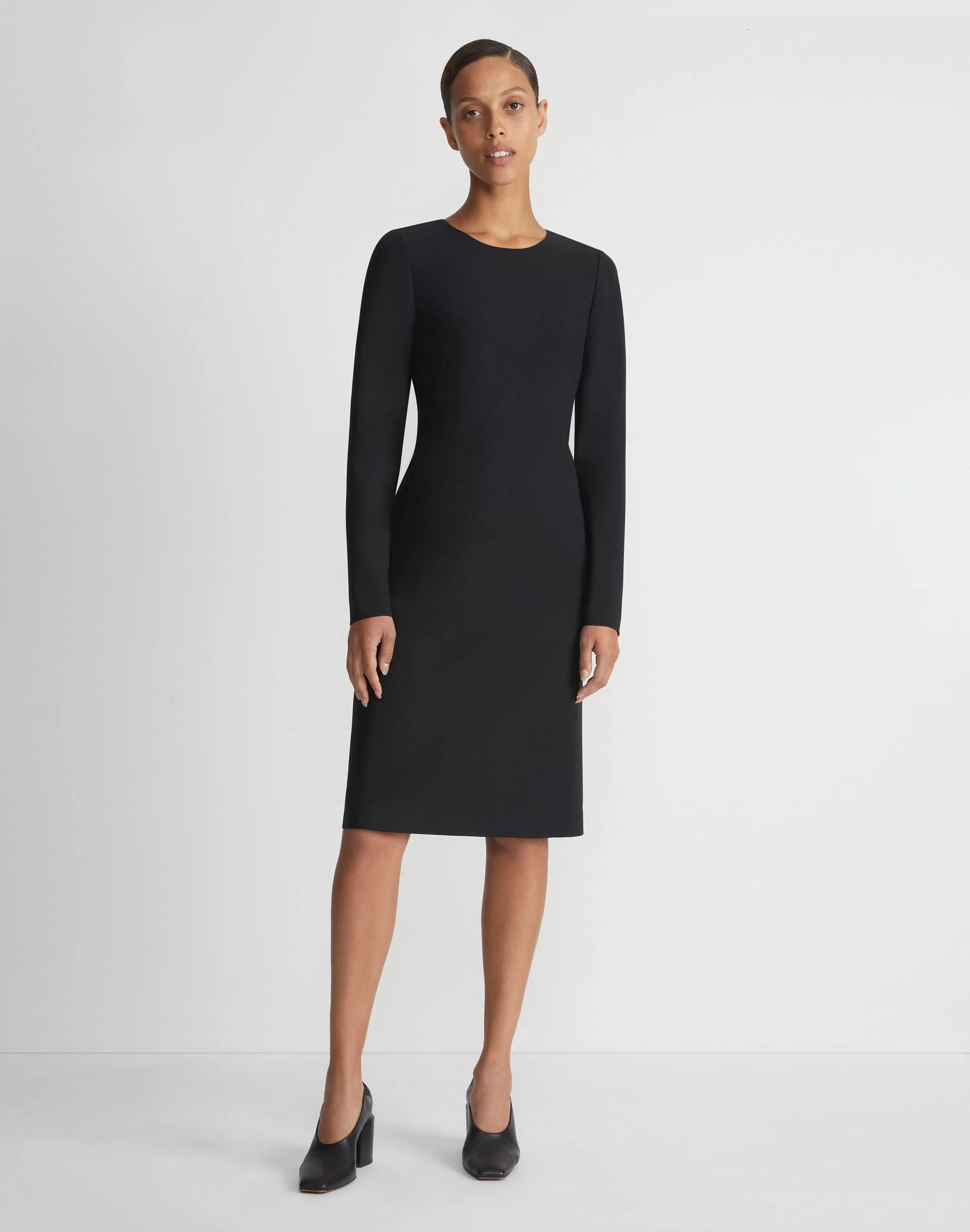 Wool-Silk Crepe Long Sleeve Sheath Dress<Lafayette 148 New York Sale