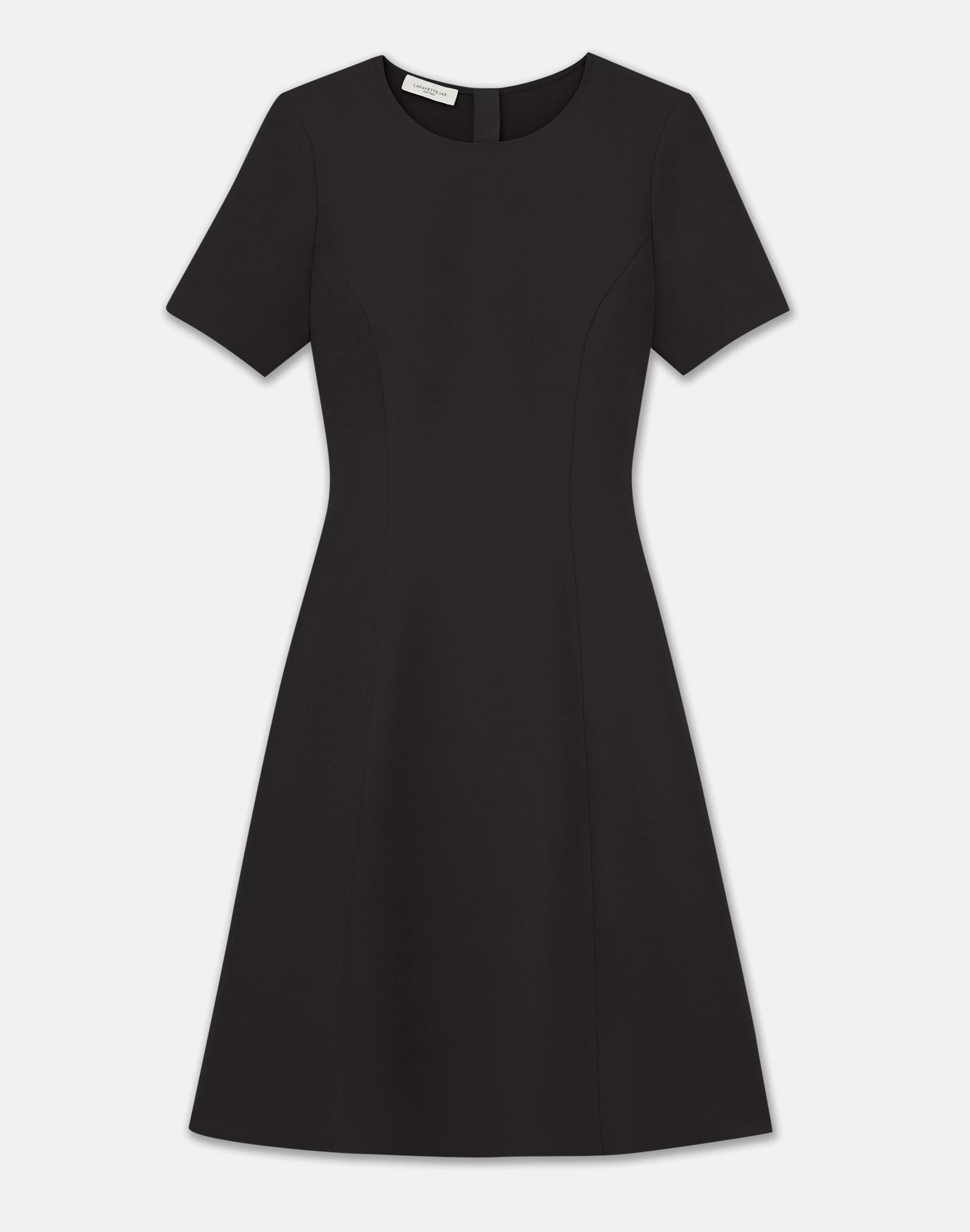 Wool-Silk Crepe Short Sleeve Dress<Lafayette 148 New York Sale