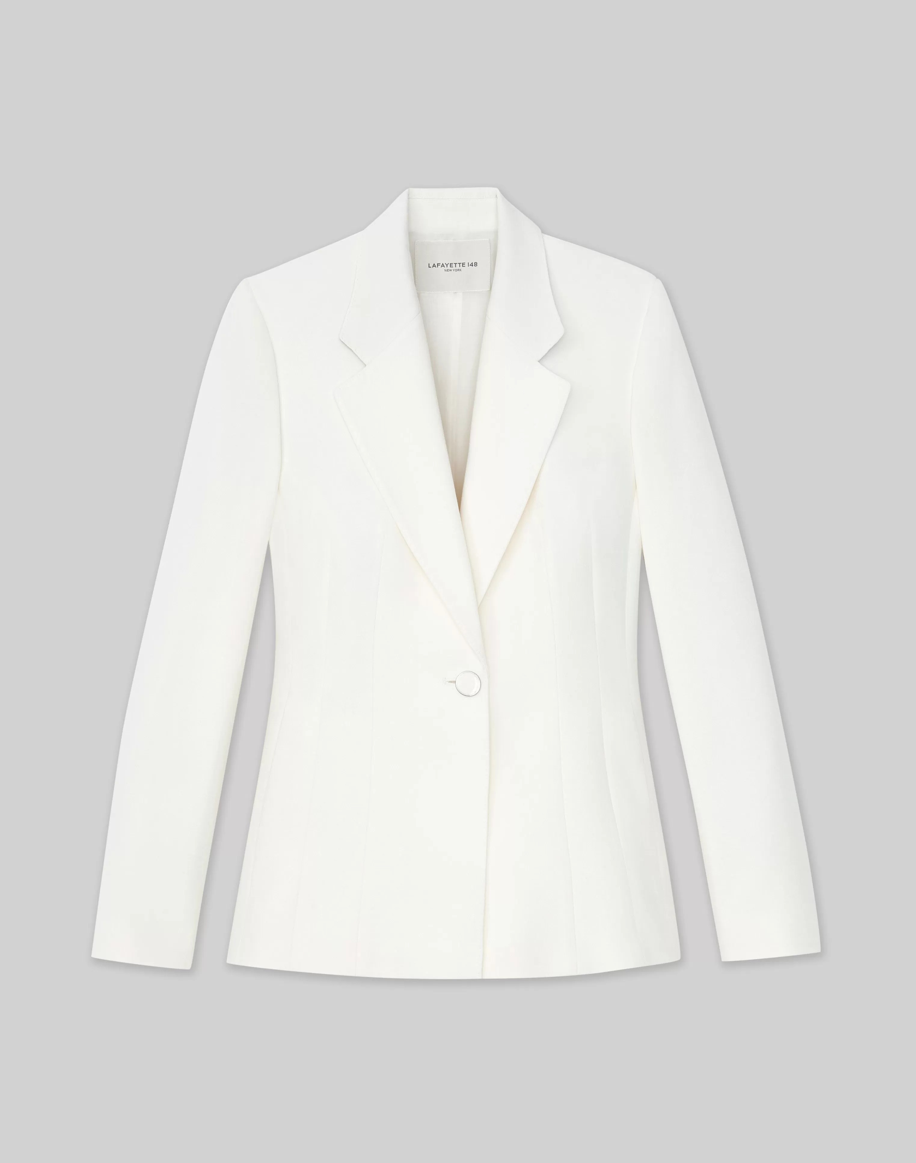 Wool-Silk Crepe Single Button Blazer<Lafayette 148 New York Best