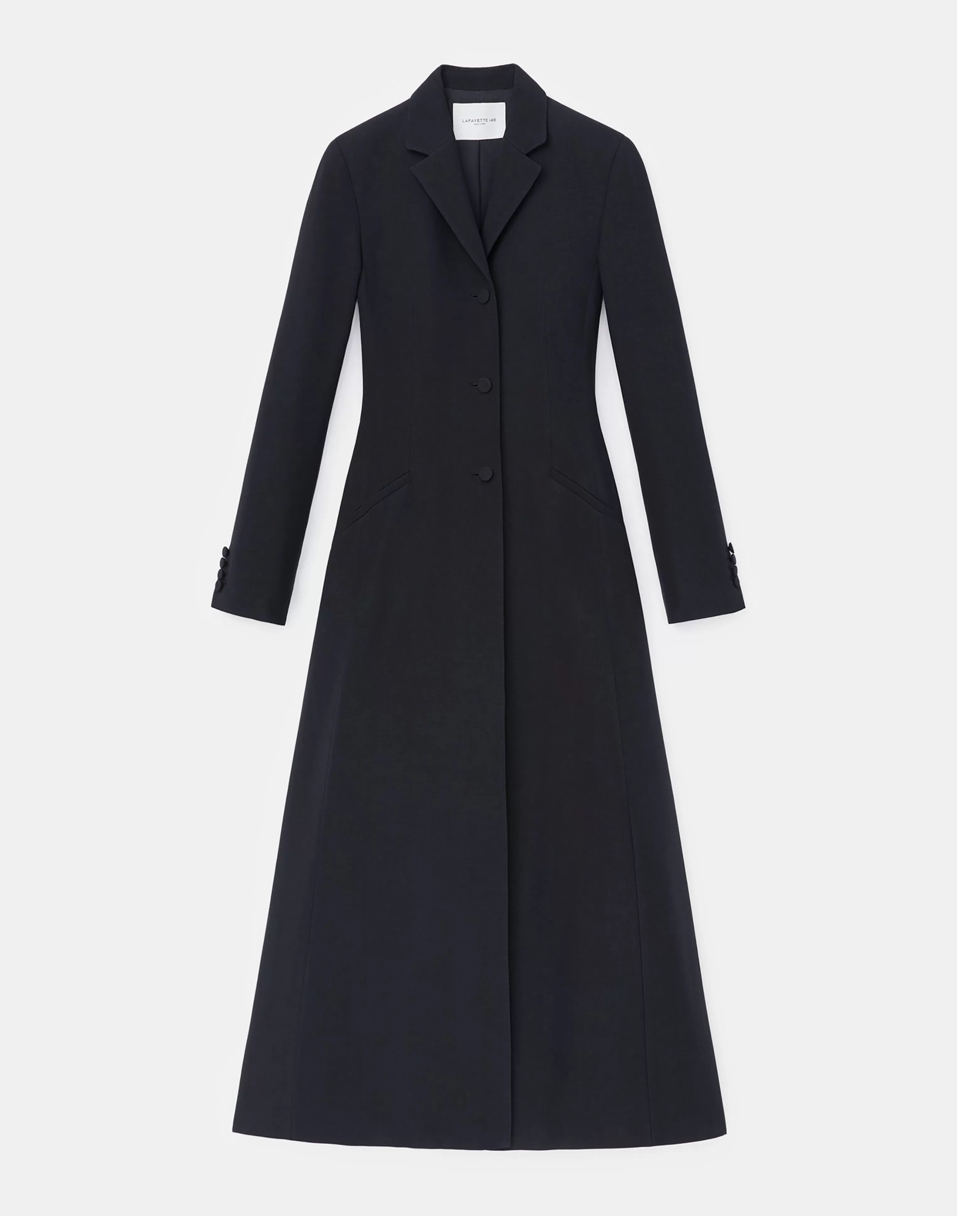 Wool-Silk Crepe Three-Button Academy Coat<Lafayette 148 New York Best