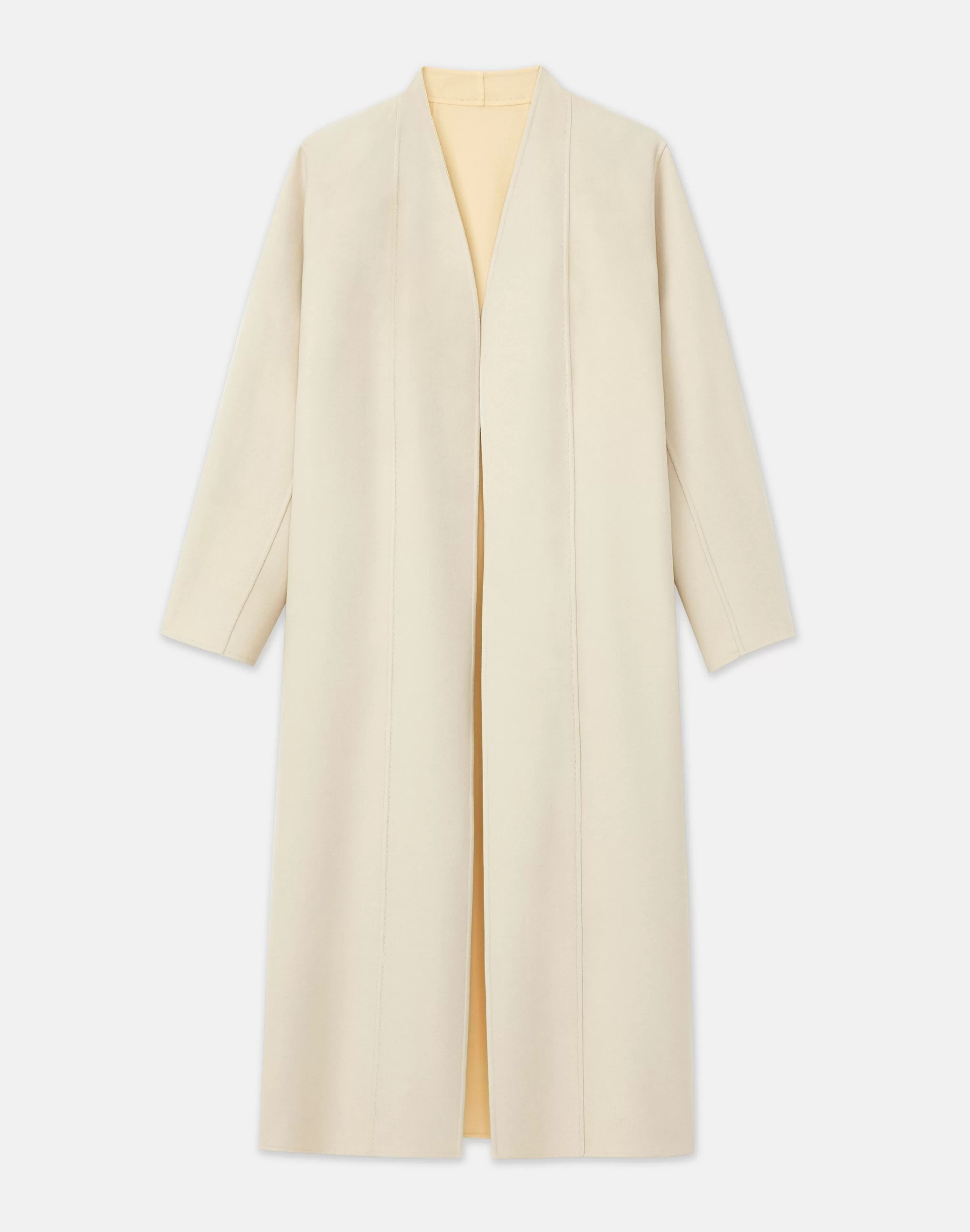 Wool-Silk Double Face Reversible Open Front Coat<Lafayette 148 New York Shop