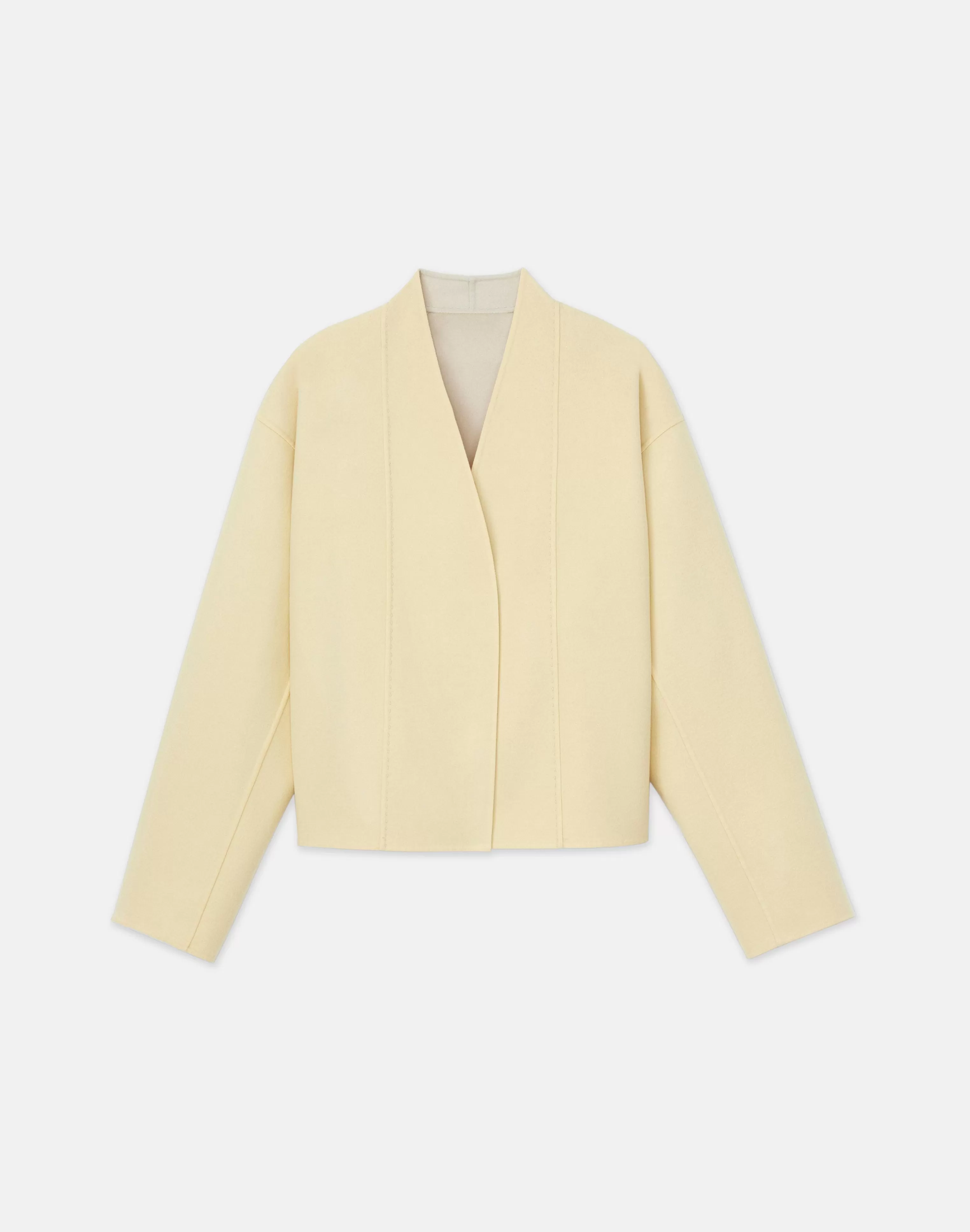 Wool-Silk Double Face Reversible Open Front Jacket<Lafayette 148 New York Cheap