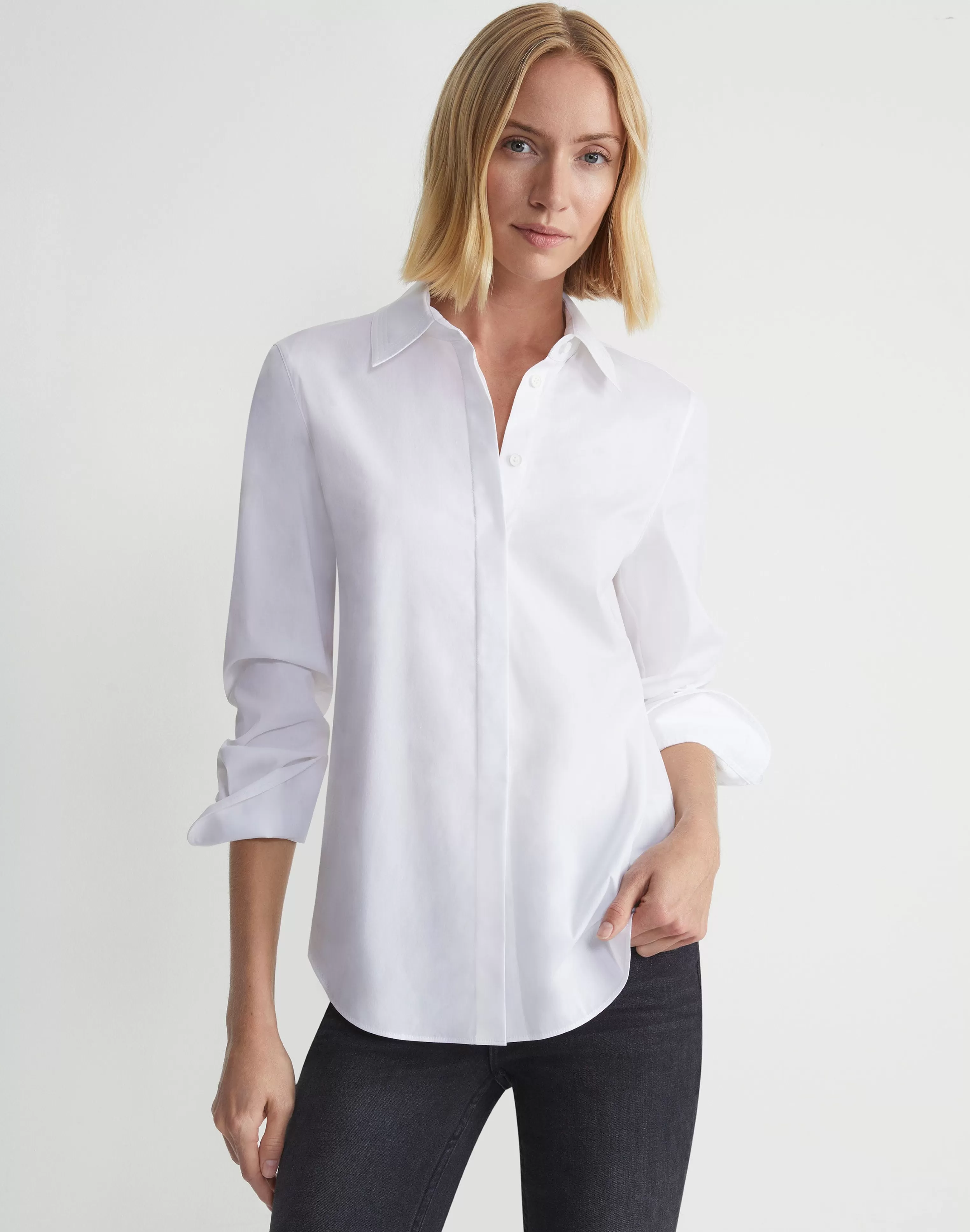 Wright Shirt In Italian Stretch Cotton<Lafayette 148 New York Hot